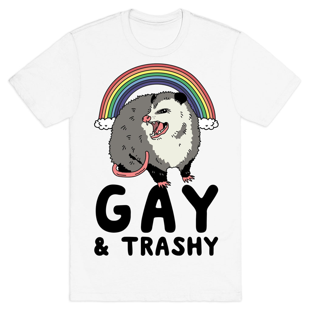 Gay and Trashy Possum T-Shirt Style001 Hoodie, Sweatshirt | PureTeeCo.com (Image 1)