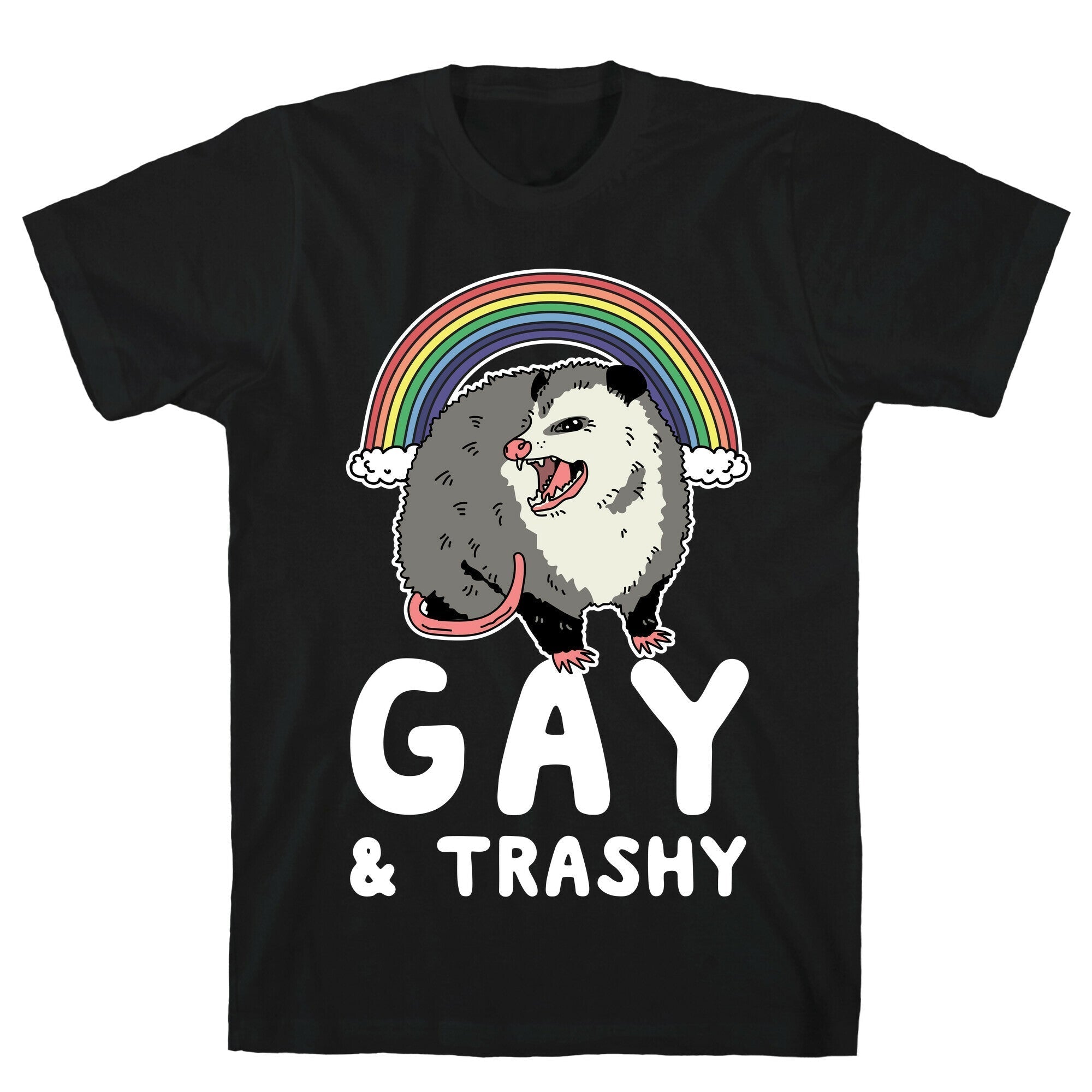 Gay and Trashy Possum T-Shirt Hoodie, Sweatshirt | PureTeeCo.com (Image 1)