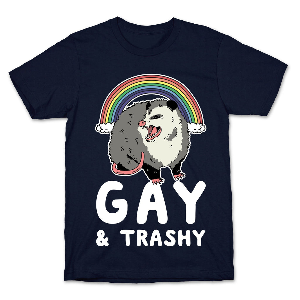 Gay and Trashy Possum T-Shirt Hoodie, Sweatshirt | PureTeeCo.com (Image 4)