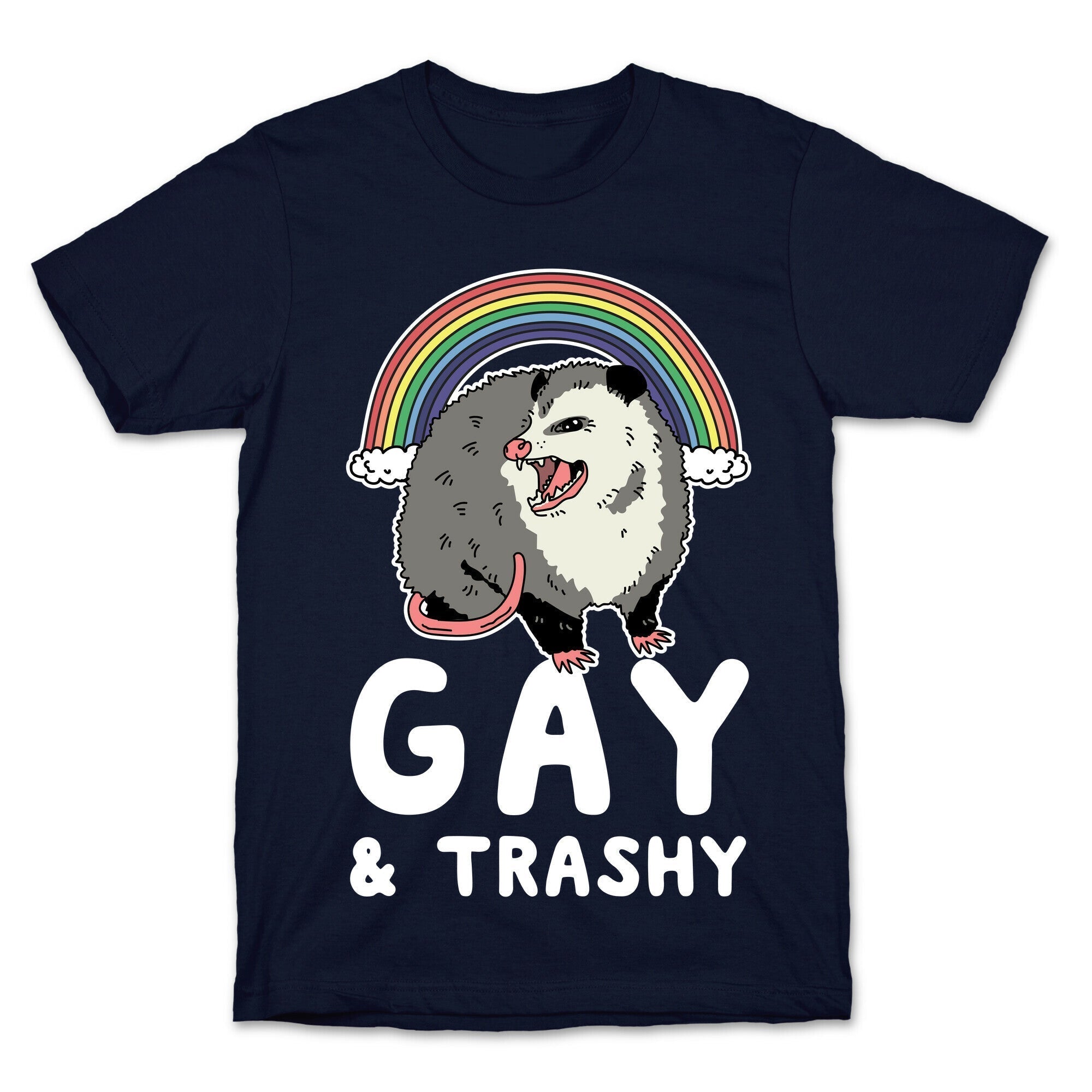 Gay and Trashy Possum T-Shirt Hoodie, Sweatshirt | PureTeeCo.com (Image 4)