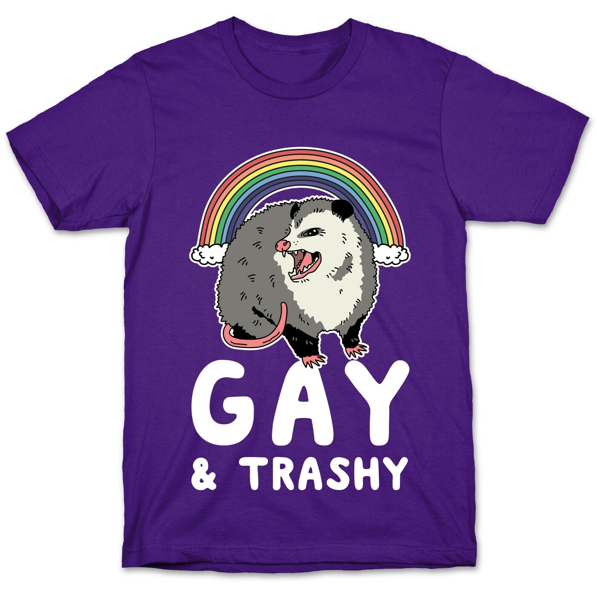 Gay and Trashy Possum T-Shirt Hoodie, Sweatshirt | PureTeeCo.com (Image 5)