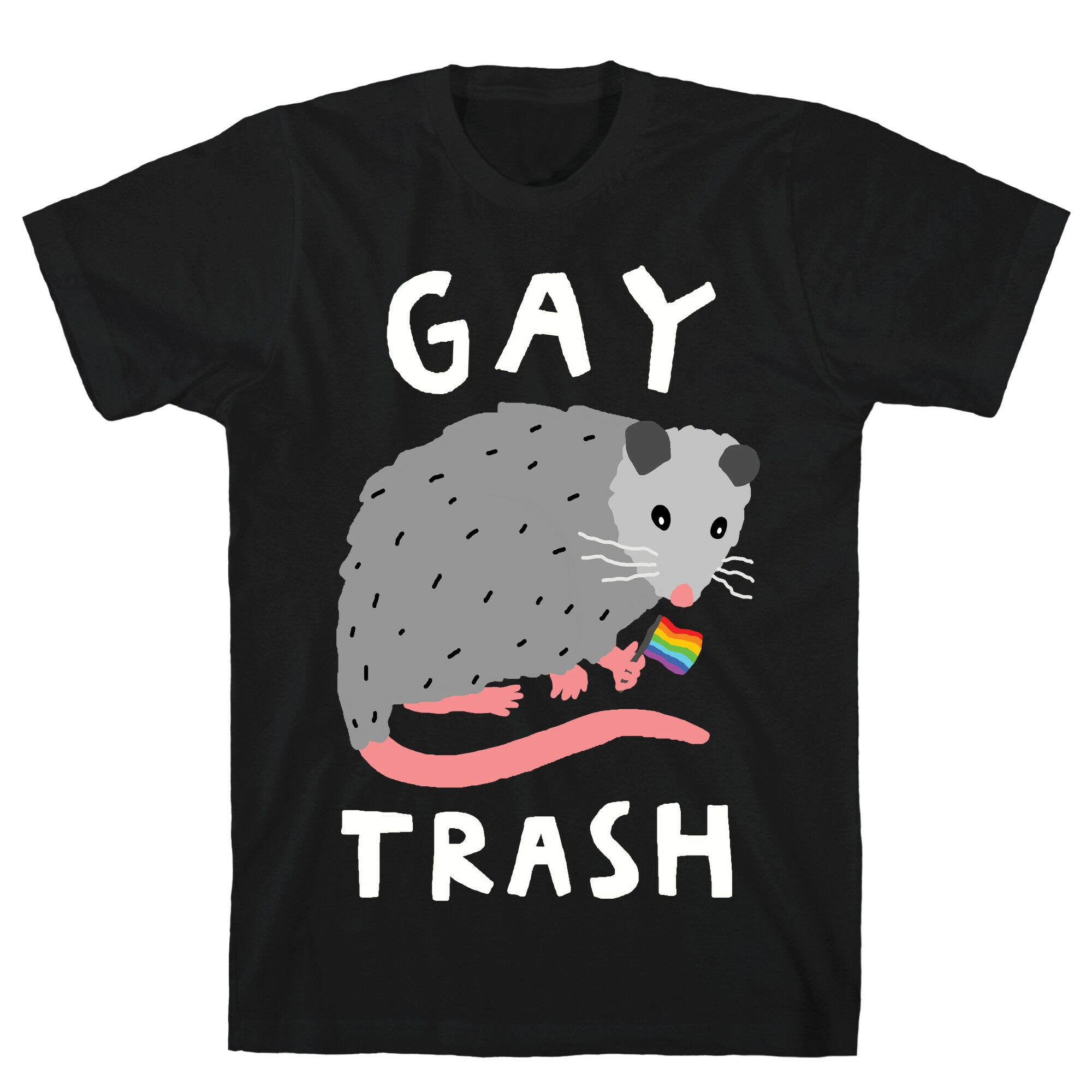 Gay Trash Opossum T-Shirt Hoodie, Sweatshirt | PureTeeCo.com (Image 1)