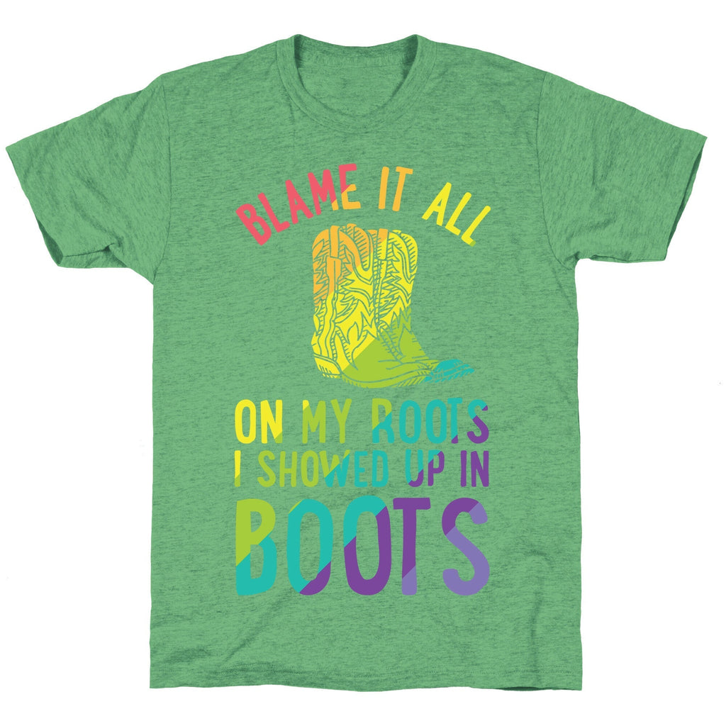 Blame It All On My Roots LGBTQ+ Unisex Triblend Tee Hoodie, Sweatshirt | PureTeeCo.com (Image 1)
