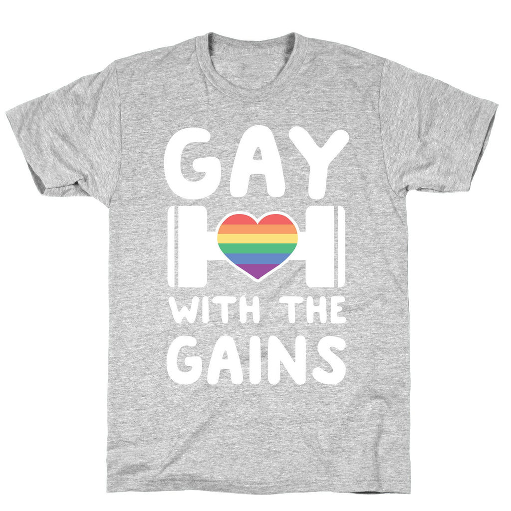 Gay With the Gains T-Shirt Hoodie, Sweatshirt | PureTeeCo.com (Image 2)