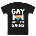 Gay With the Gains T-Shirt Hoodie, Sweatshirt | PureTeeCo.com (Image 1)