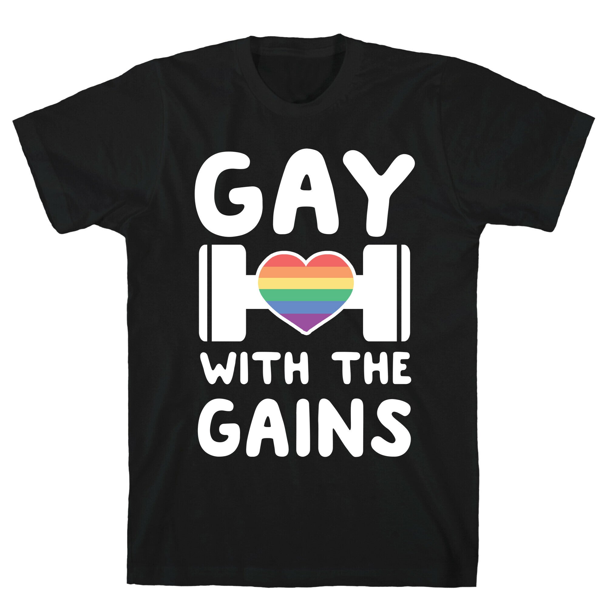 Gay With the Gains T-Shirt Hoodie, Sweatshirt | PureTeeCo.com (Image 1)