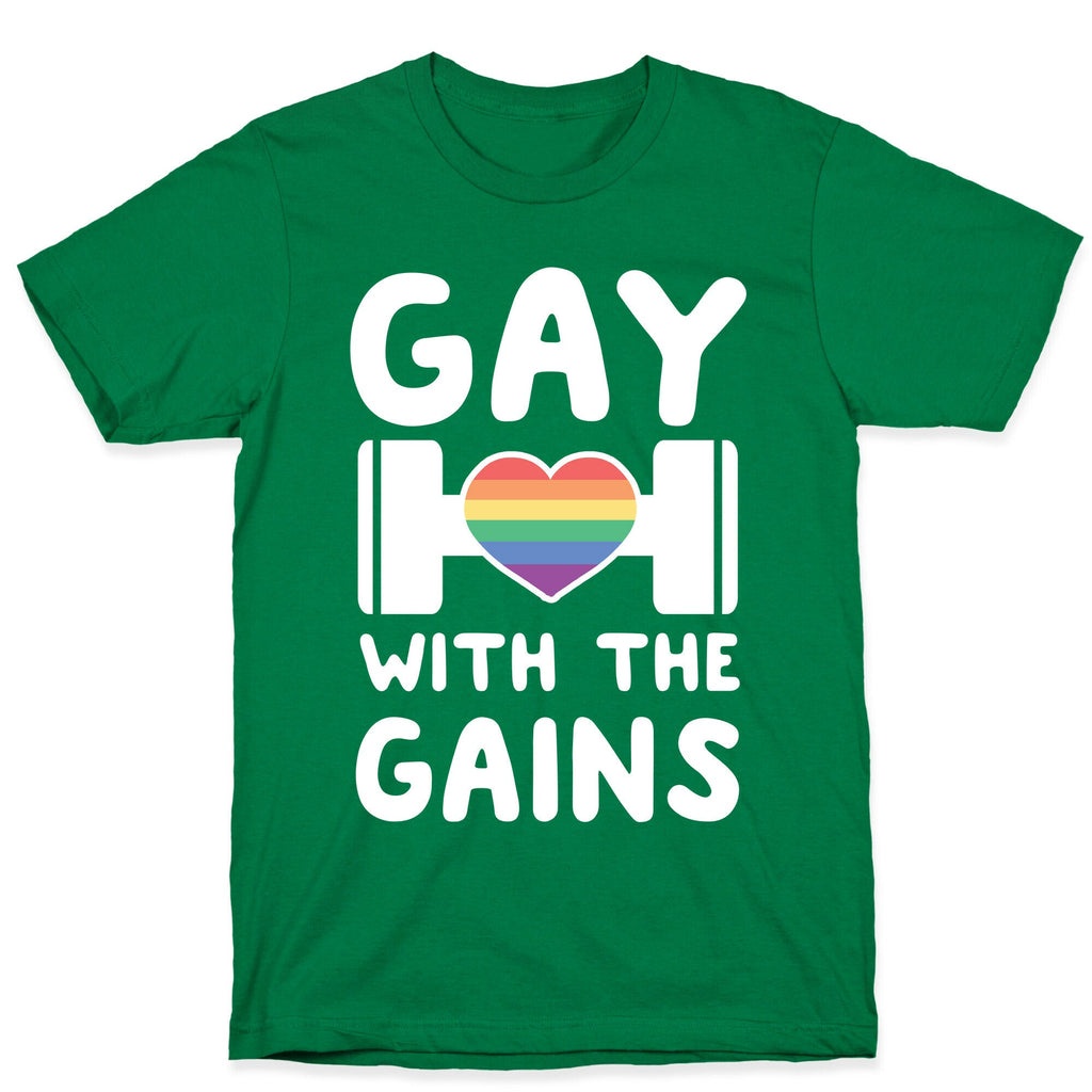 Gay With the Gains T-Shirt Hoodie, Sweatshirt | PureTeeCo.com (Image 3)