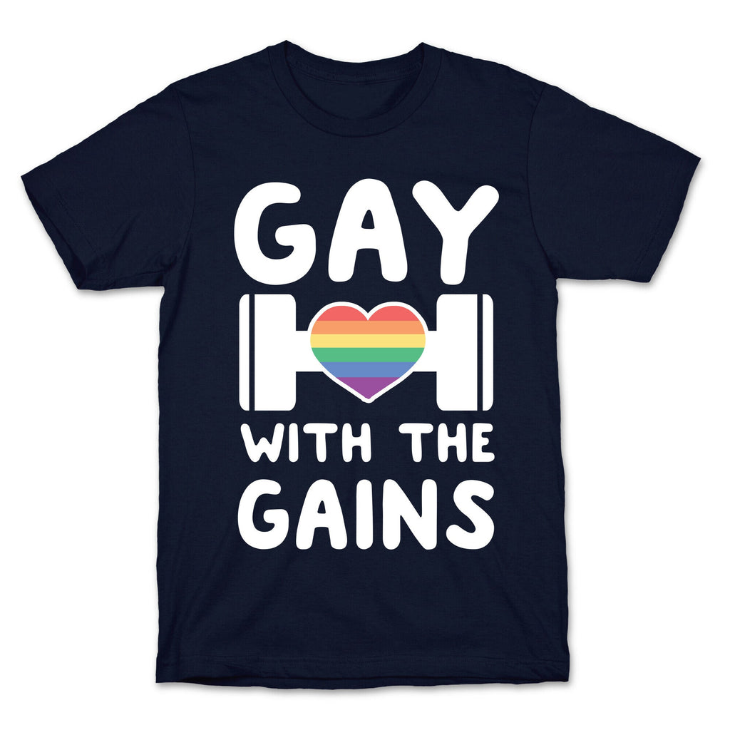 Gay With the Gains T-Shirt Hoodie, Sweatshirt | PureTeeCo.com (Image 4)