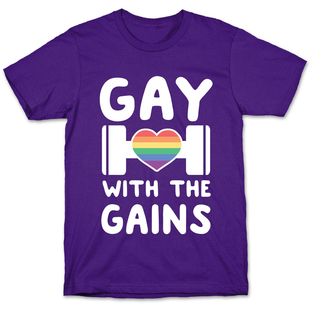 Gay With the Gains T-Shirt Hoodie, Sweatshirt | PureTeeCo.com (Image 5)