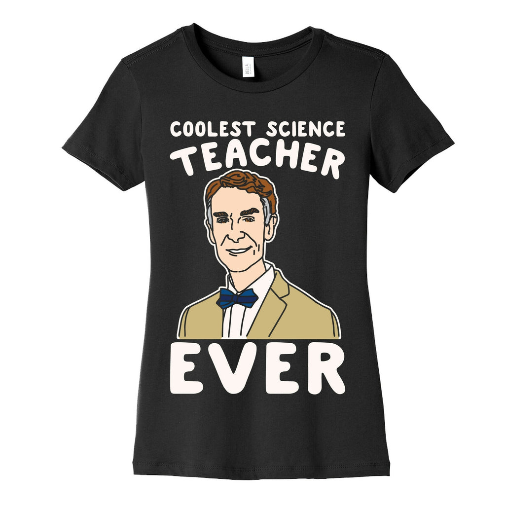 Coolest Science Teacher Ever Bill Nye White Print Women's Cotton Tee Hoodie, Sweatshirt | PureTeeCo.com (Image 5)