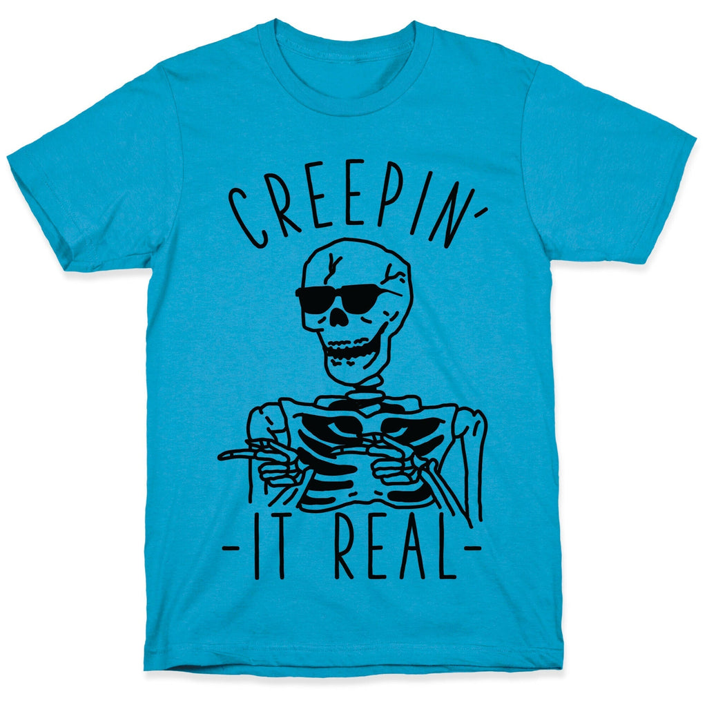 Creepin' It Real Skeleton  Unisex Triblend Tee Hoodie, Sweatshirt | PureTeeCo.com (Image 5)