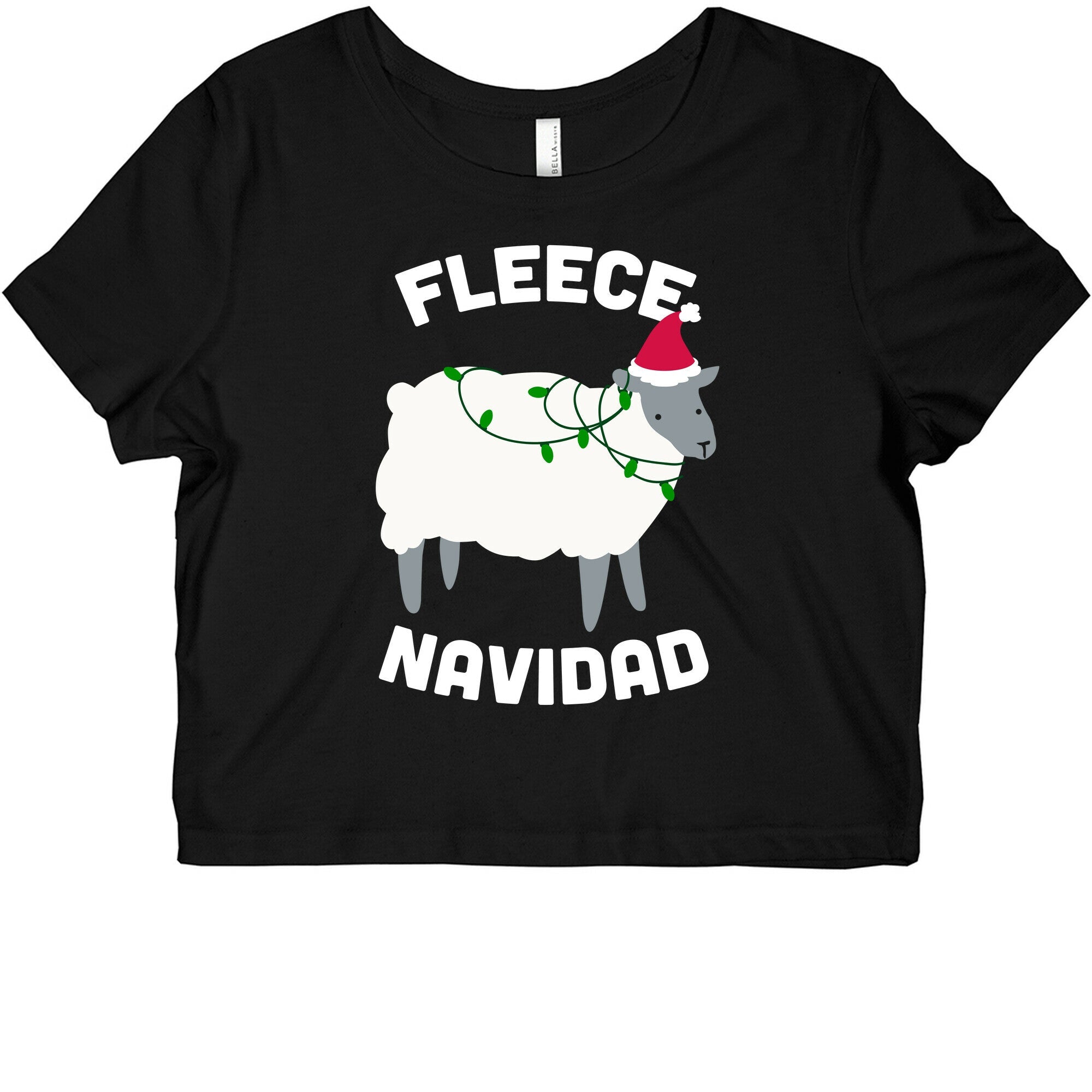 Fleece Navidad Graphic Baby Tee Hoodie, Sweatshirt | PureTeeCo.com (Image 1)