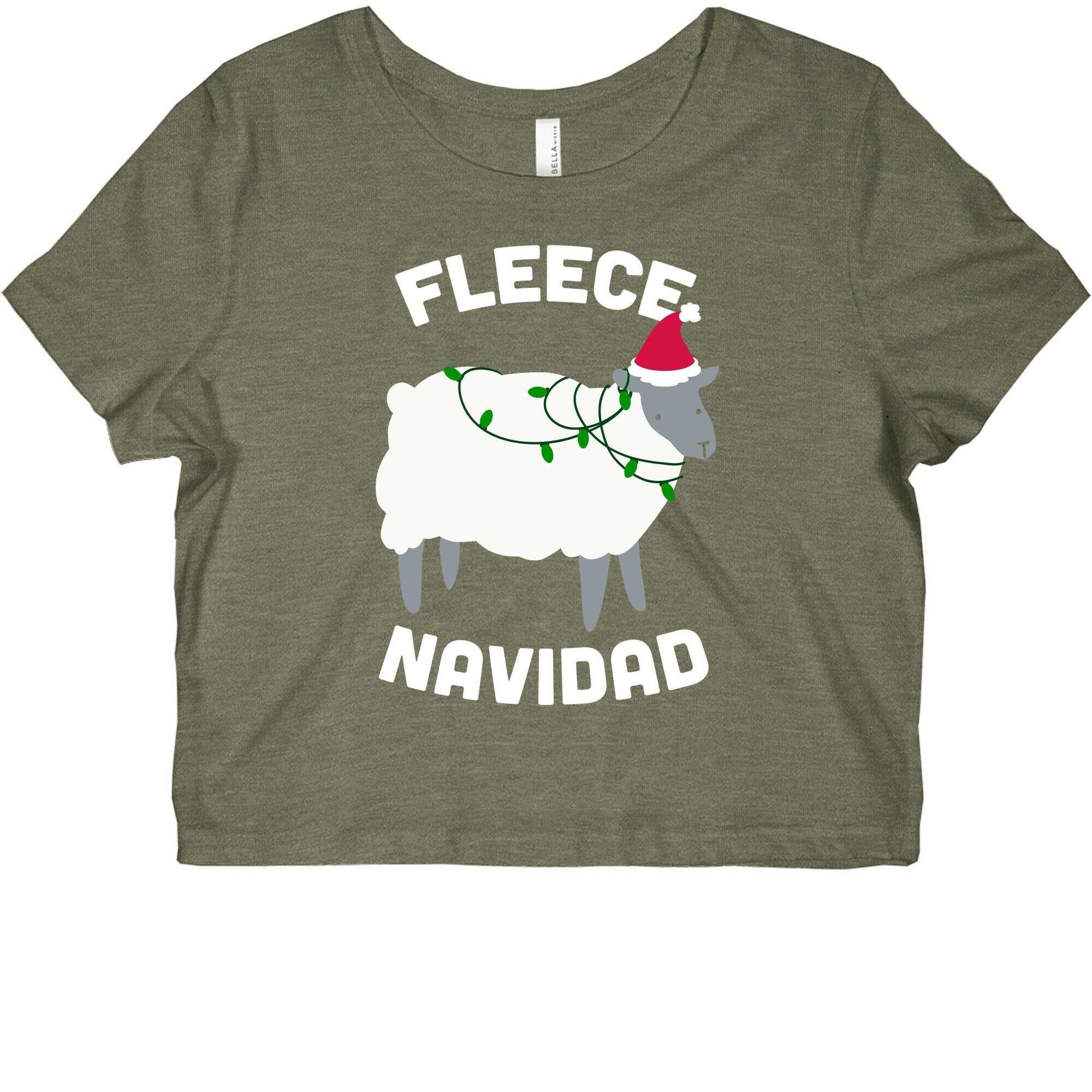 Fleece Navidad Graphic Baby Tee Hoodie, Sweatshirt | PureTeeCo.com (Image 2)