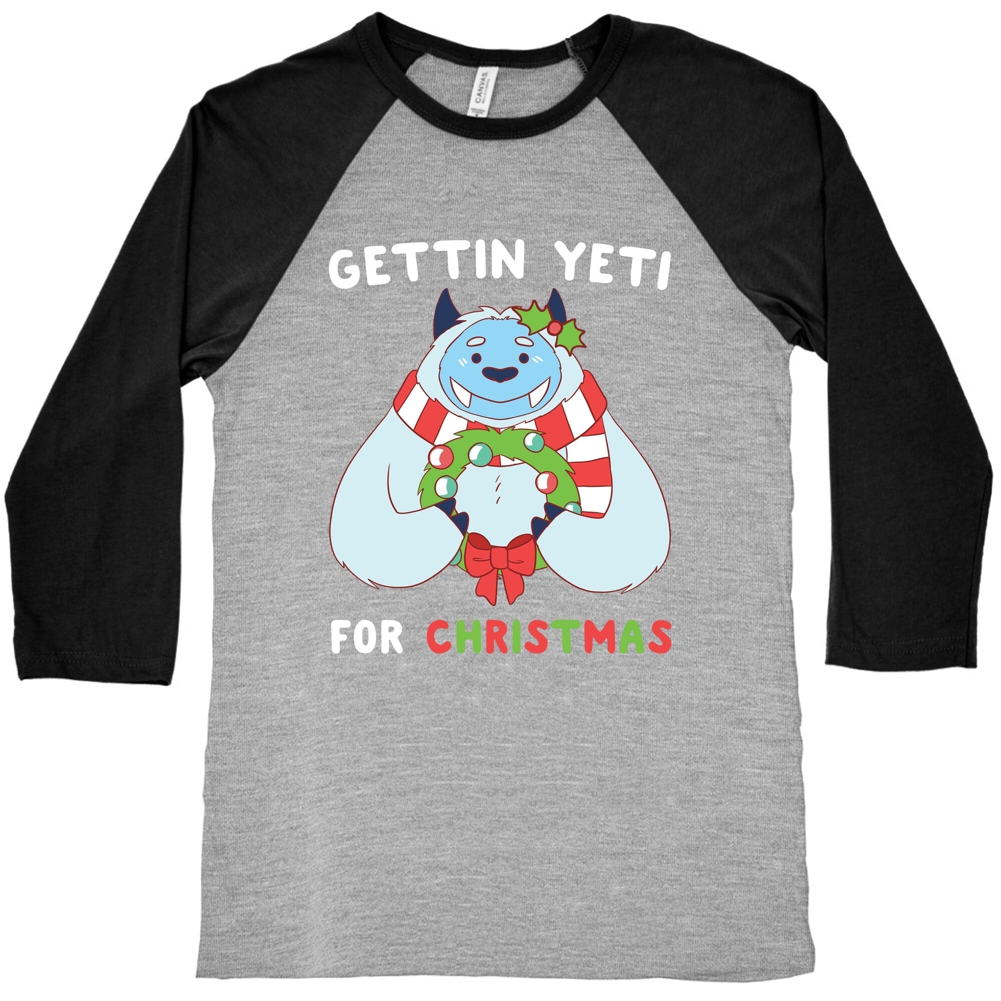 Gettin' Yeti for Christmas  Baseball Tee Hoodie, Sweatshirt | PureTeeCo.com (Image 2)