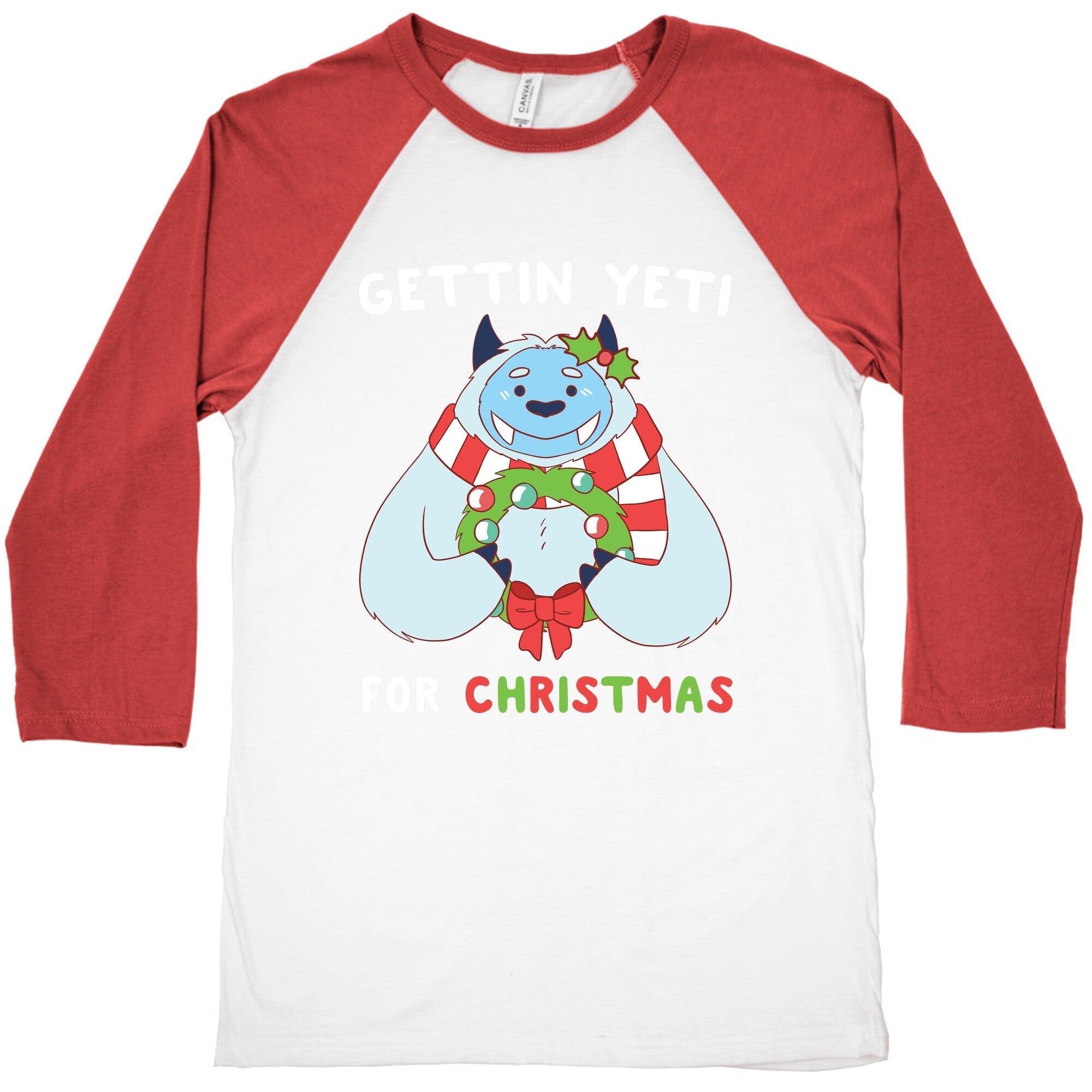 Gettin' Yeti for Christmas  Baseball Tee Hoodie, Sweatshirt | PureTeeCo.com (Image 4)