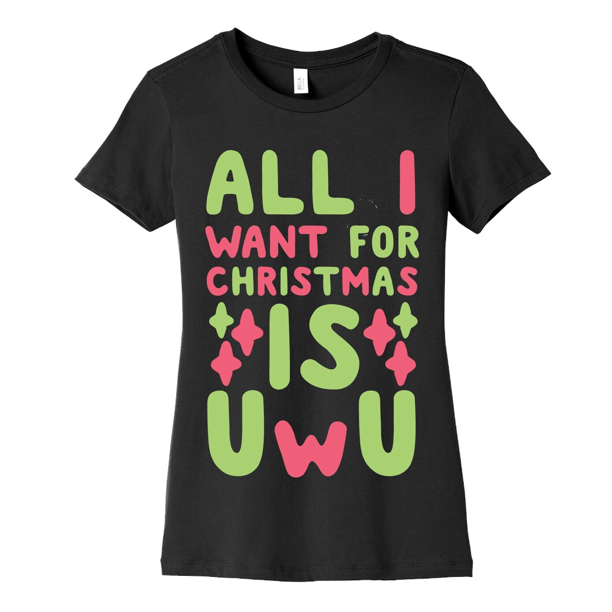 All I Want for Christmas is UwU Women's Cotton Tee Hoodie, Sweatshirt | PureTeeCo.com (Image 5)