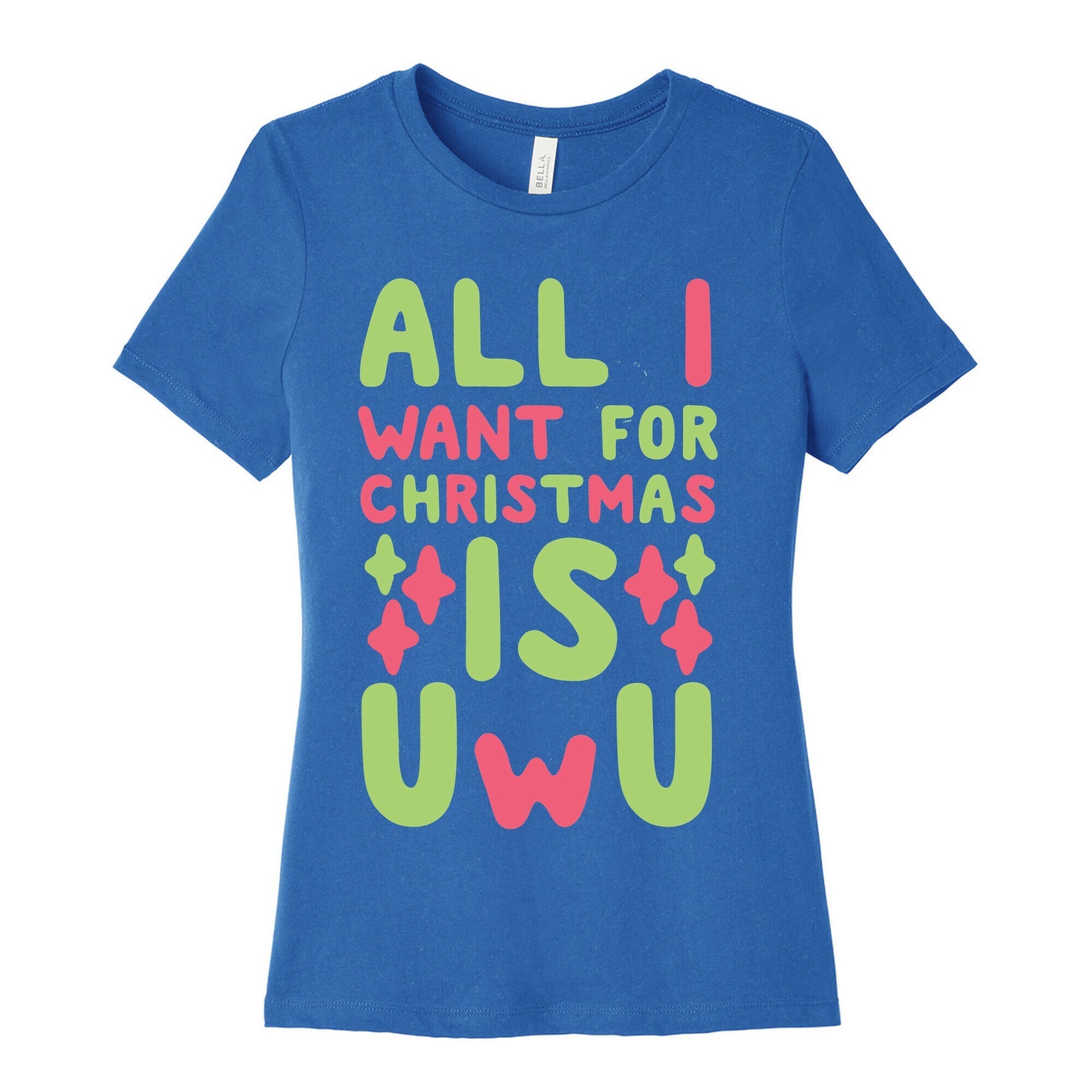 All I Want for Christmas is UwU Women's Cotton Tee Hoodie, Sweatshirt | PureTeeCo.com (Image 3)