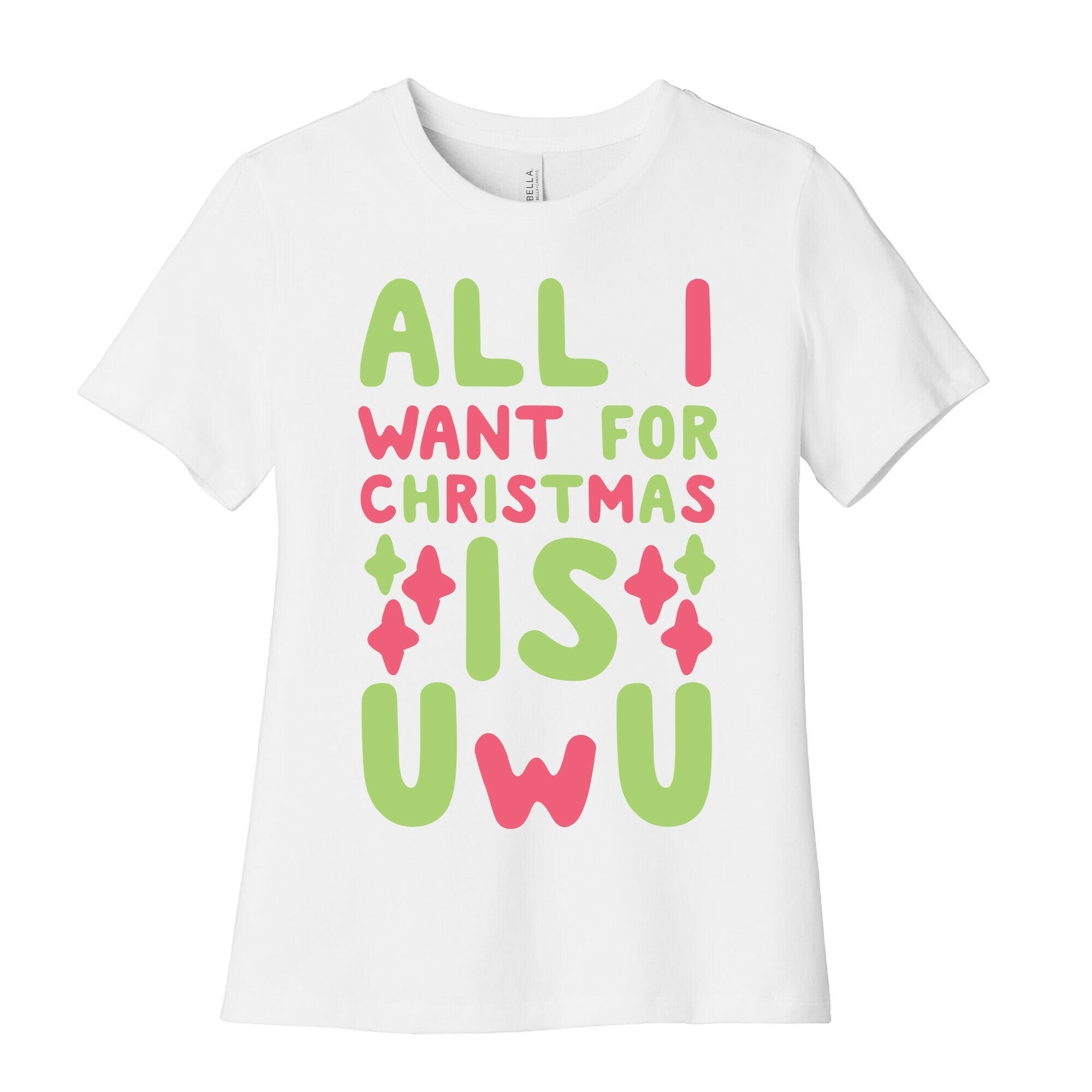 All I Want for Christmas is UwU Women's Cotton Tee Hoodie, Sweatshirt | PureTeeCo.com (Image 4)