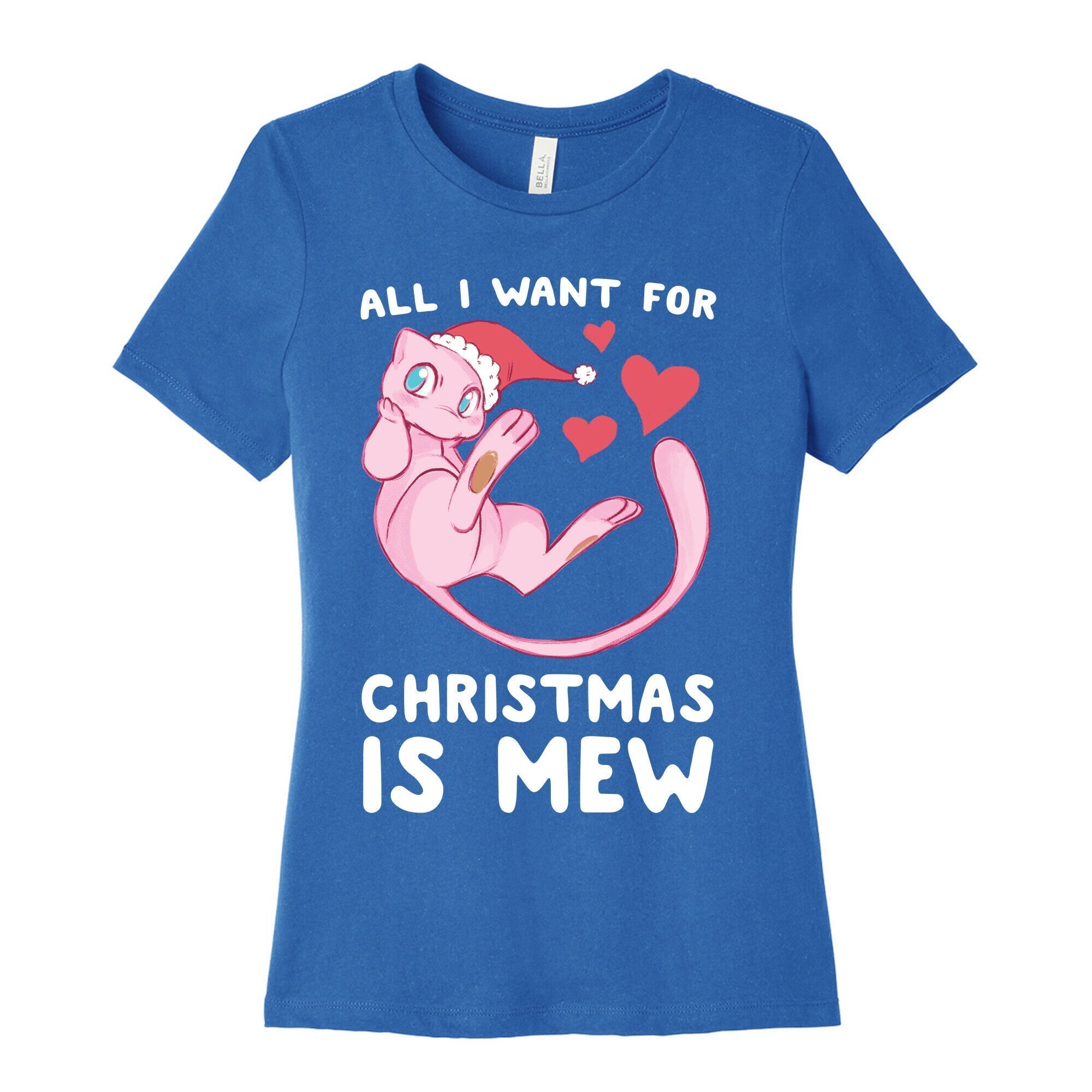 All I Want for Christmas is Mew Women's Cotton Tee Hoodie, Sweatshirt | PureTeeCo.com (Image 3)