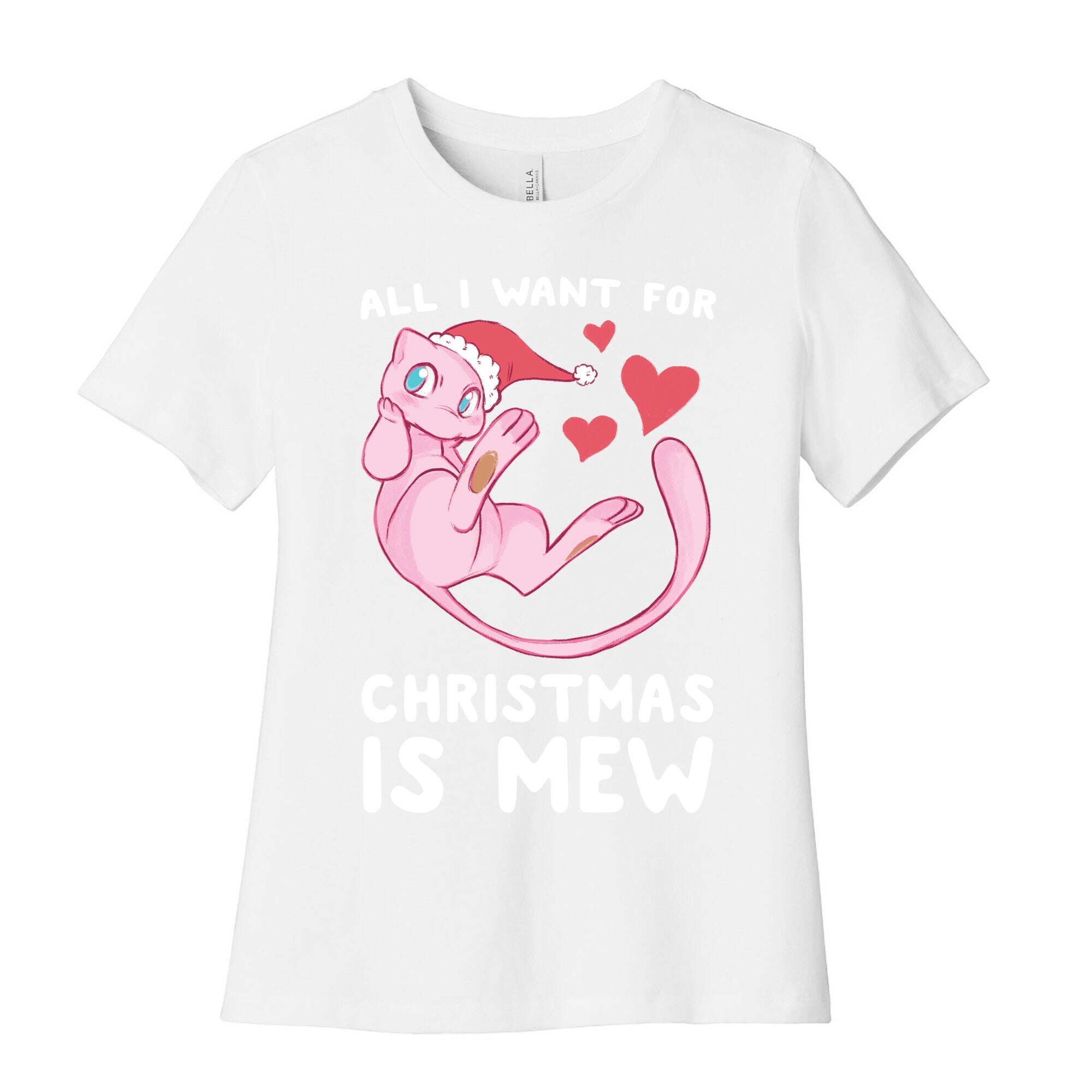 All I Want for Christmas is Mew Women's Cotton Tee Hoodie, Sweatshirt | PureTeeCo.com (Image 4)