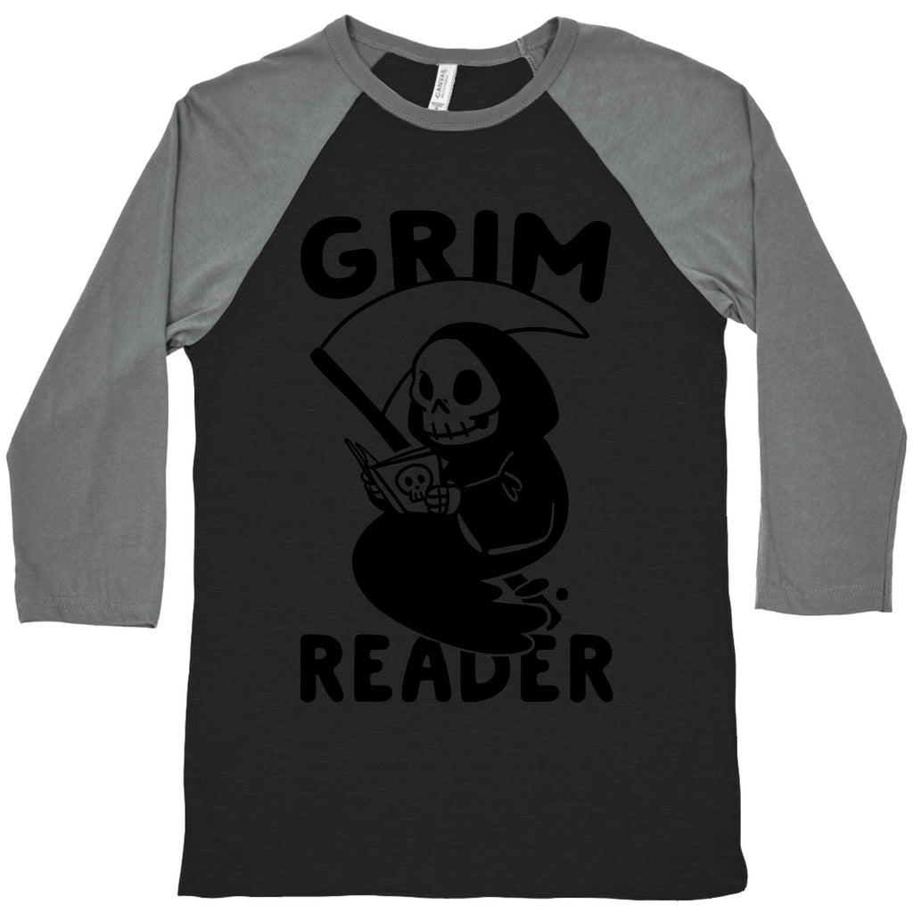 Grim Reader Baseball Tee Hoodie, Sweatshirt | PureTeeCo.com (Image 3)