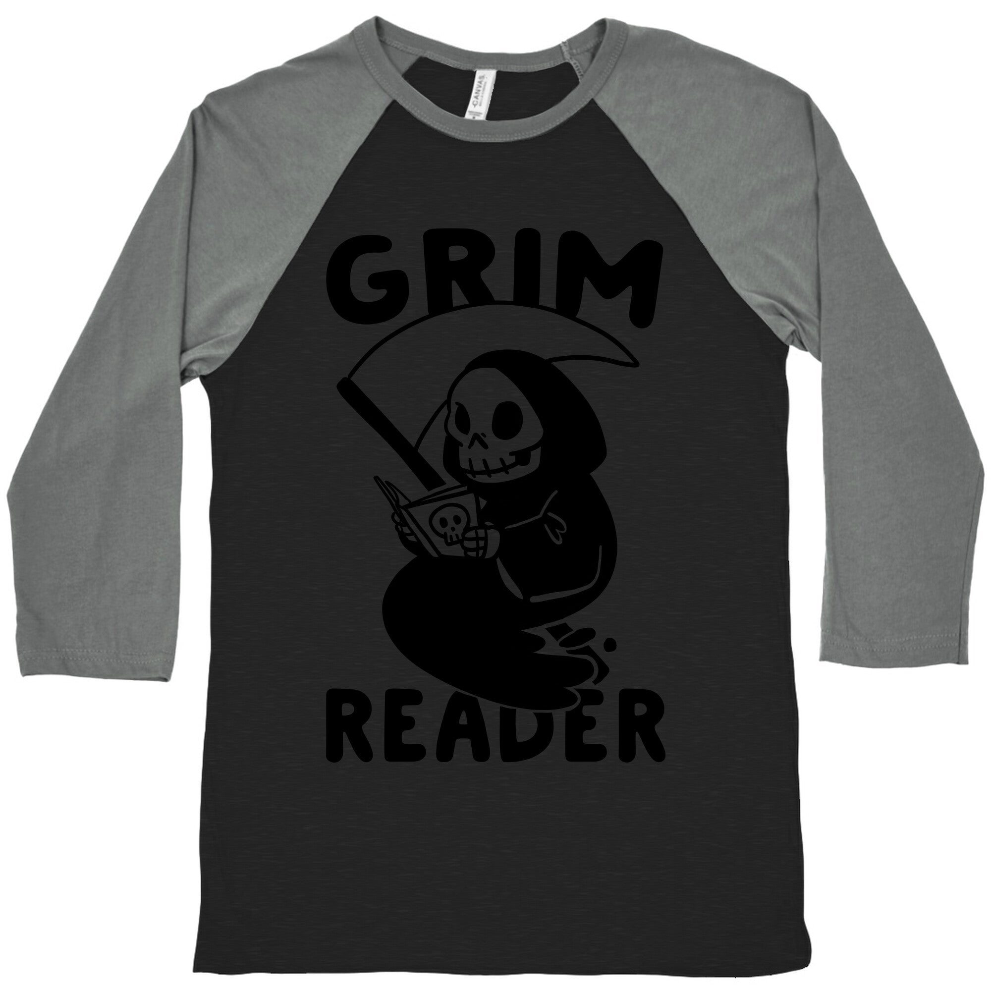 Grim Reader Baseball Tee Hoodie, Sweatshirt | PureTeeCo.com (Image 3)