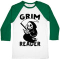 Grim Reader Baseball Tee Hoodie, Sweatshirt | PureTeeCo.com (Image 1)