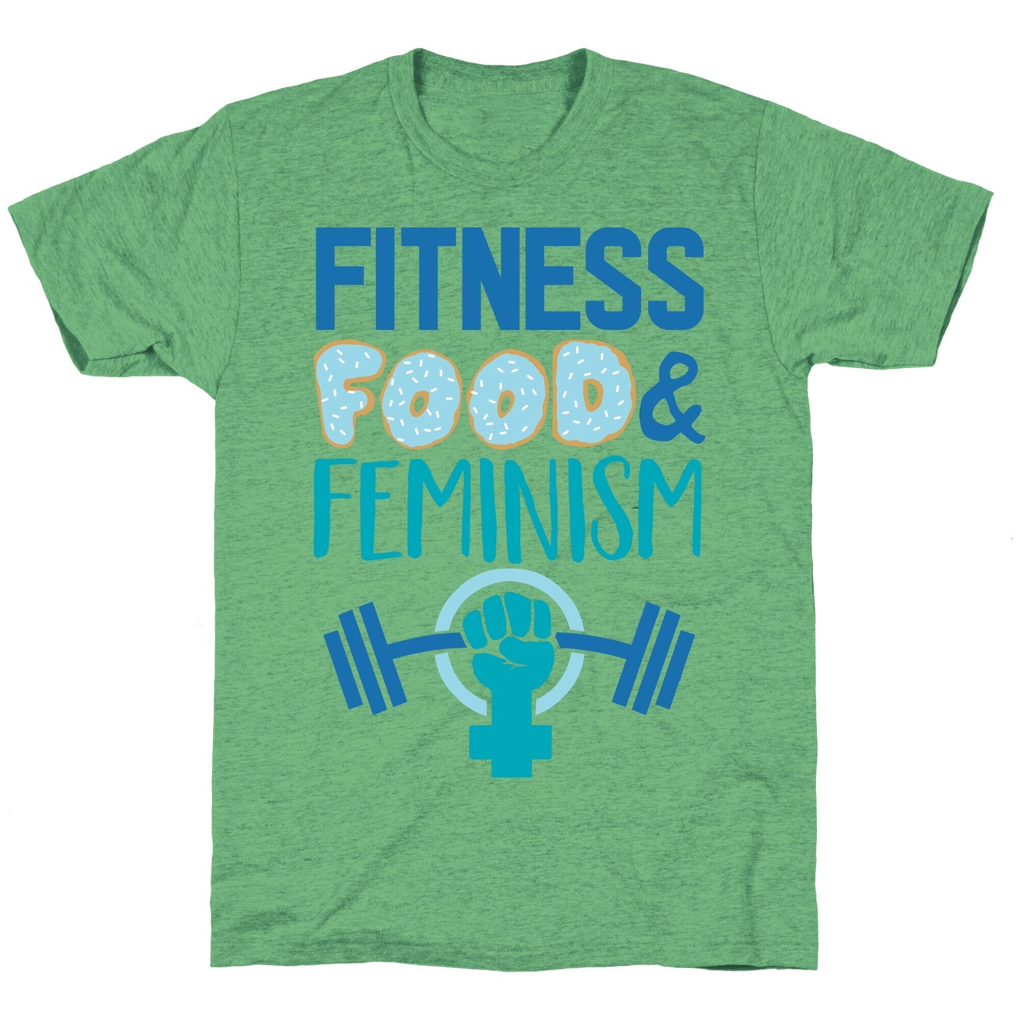 Fitness, Food, and feminism Unisex Triblend Tee Hoodie, Sweatshirt | PureTeeCo.com (Image 2)