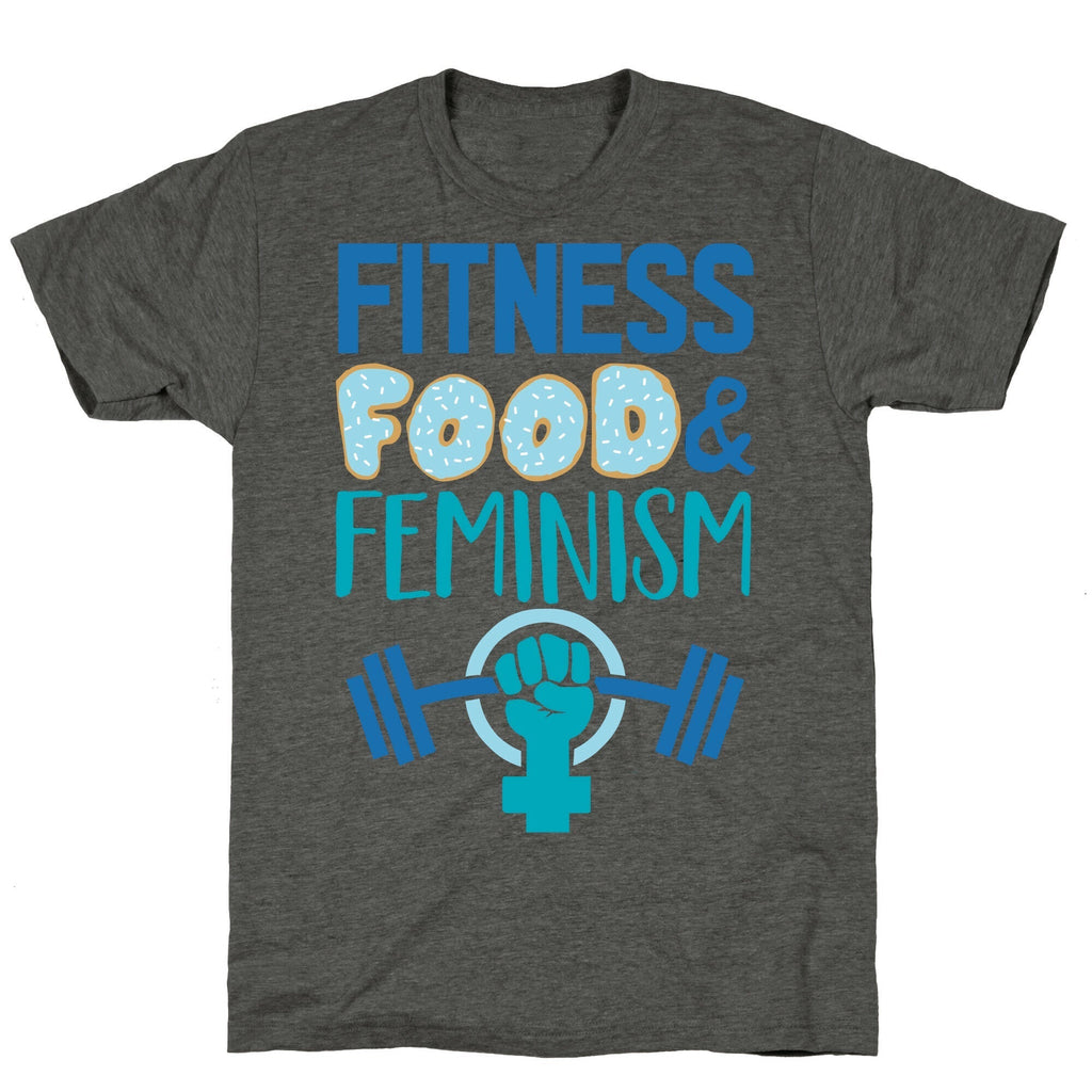 Fitness, Food, and feminism Unisex Triblend Tee Hoodie, Sweatshirt | PureTeeCo.com (Image 3)