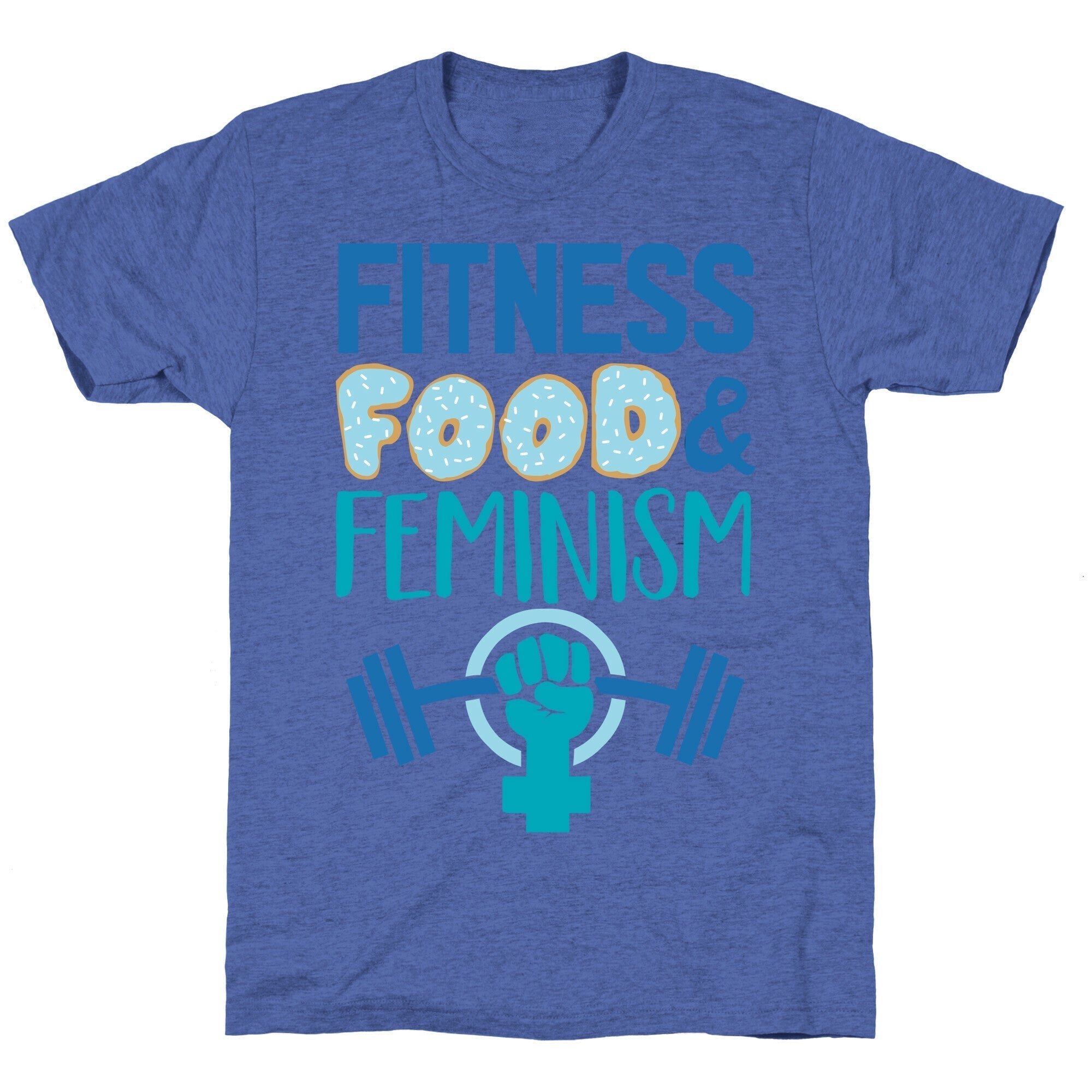 Fitness, Food, and feminism Unisex Triblend Tee Hoodie, Sweatshirt | PureTeeCo.com (Image 5)