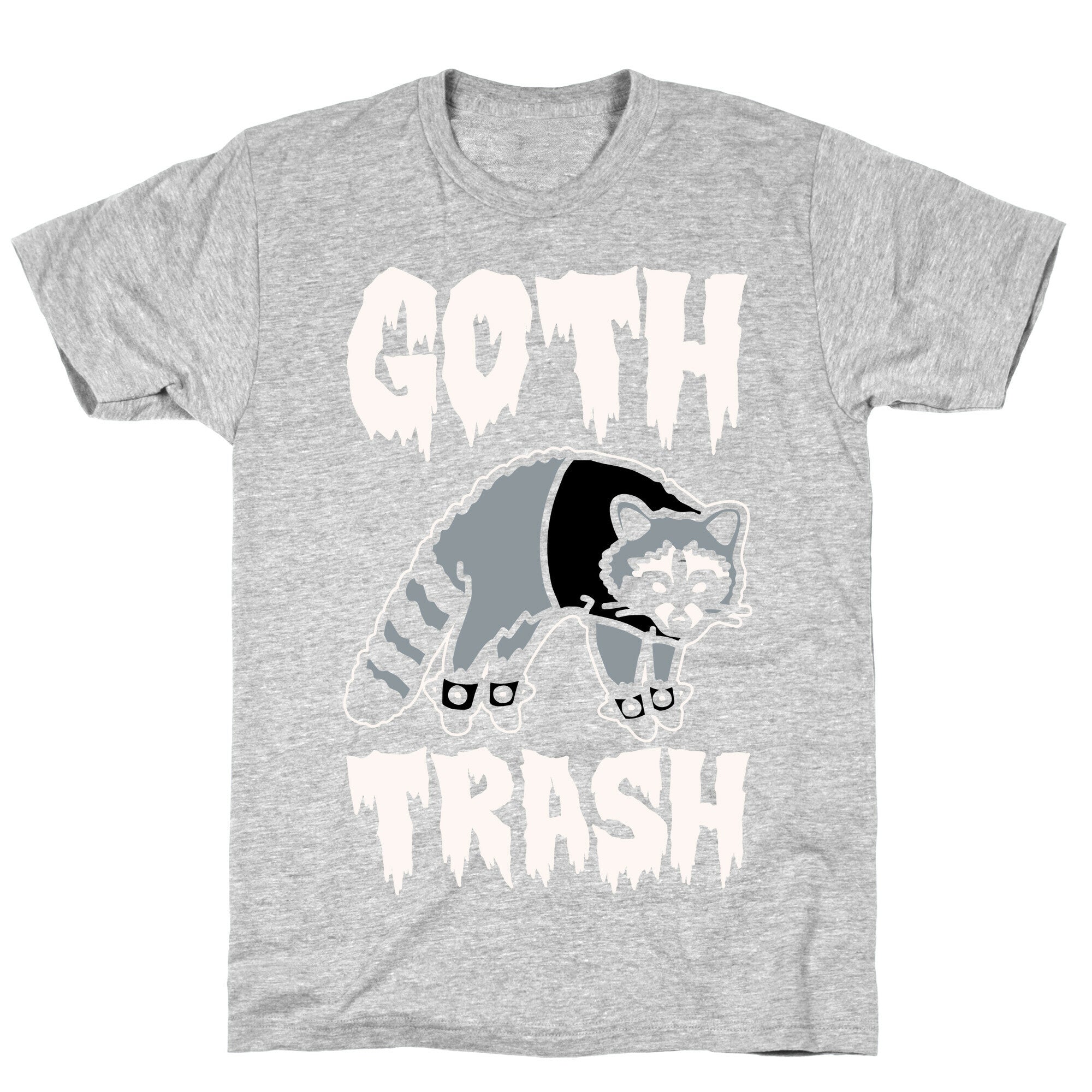 Goth Trash Raccoon White Print T-Shirt Hoodie, Sweatshirt | PureTeeCo.com (Image 2)