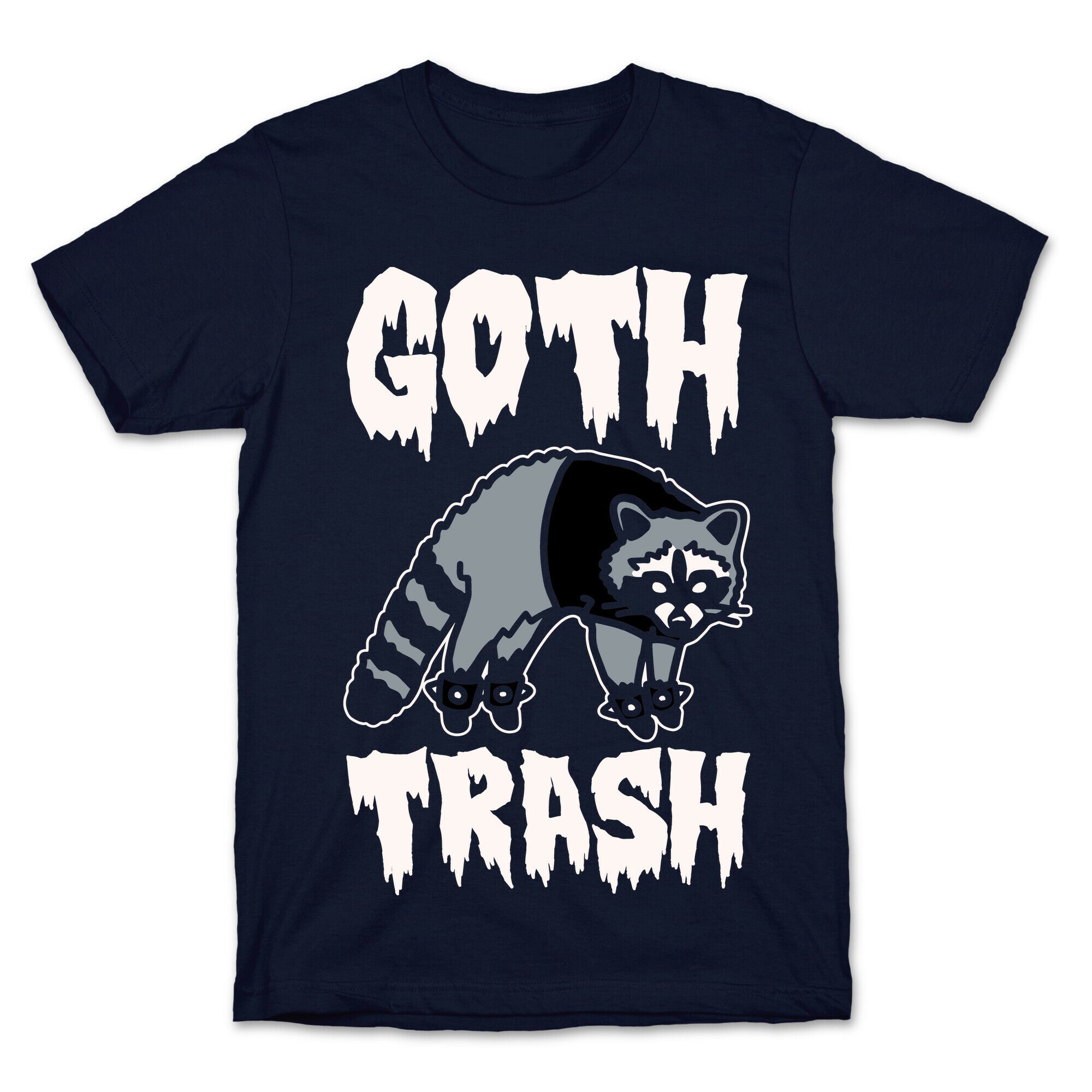Goth Trash Raccoon White Print T-Shirt Hoodie, Sweatshirt | PureTeeCo.com (Image 4)