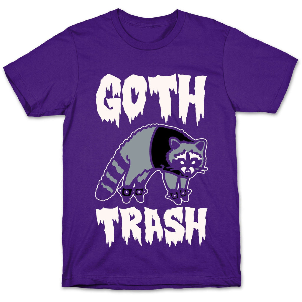 Goth Trash Raccoon White Print T-Shirt Hoodie, Sweatshirt | PureTeeCo.com (Image 5)