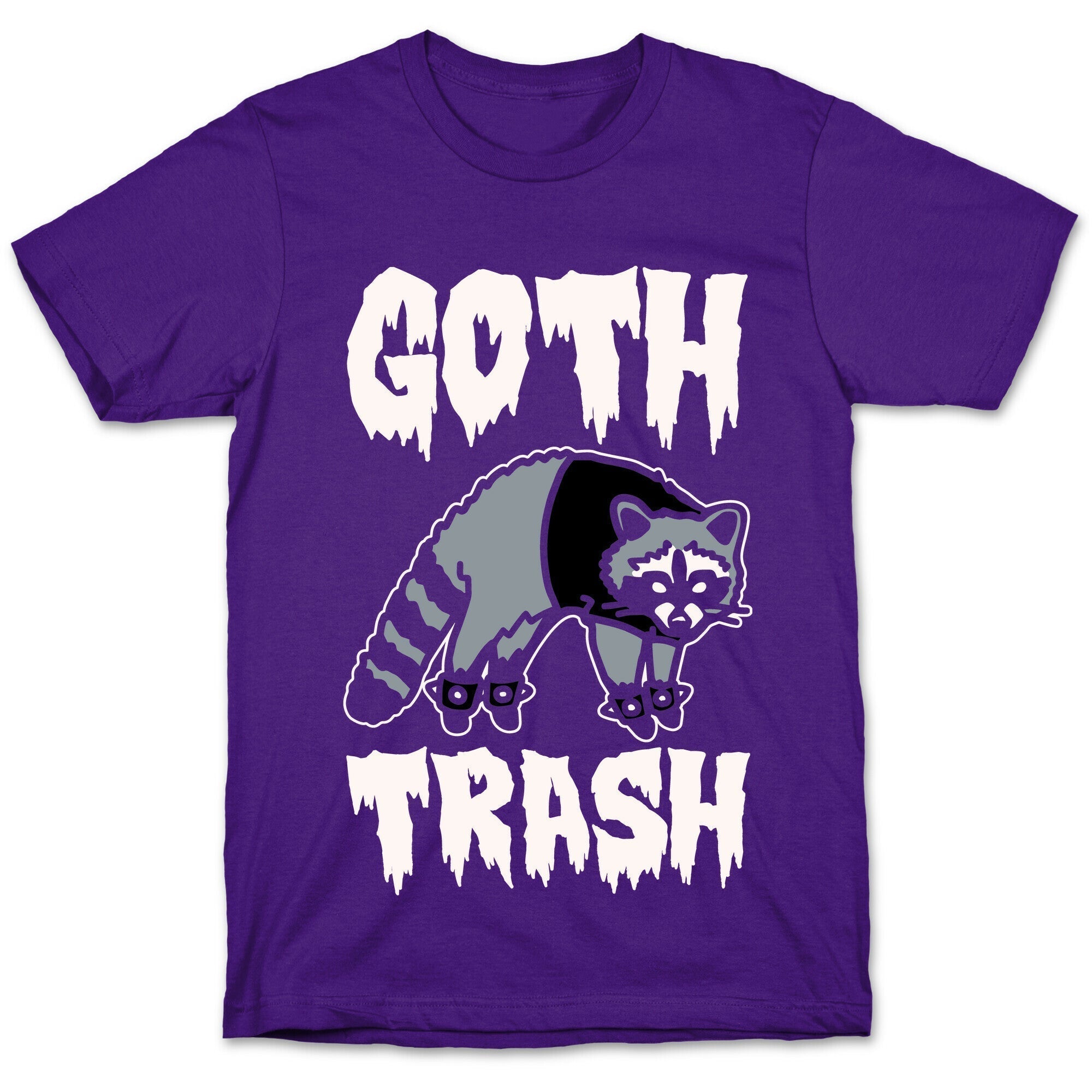 Goth Trash Raccoon White Print T-Shirt Hoodie, Sweatshirt | PureTeeCo.com (Image 5)