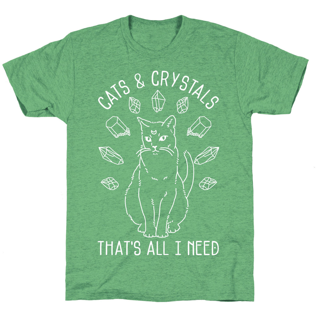 Cats and Crystals Unisex Triblend Tee Hoodie, Sweatshirt | PureTeeCo.com (Image 2)