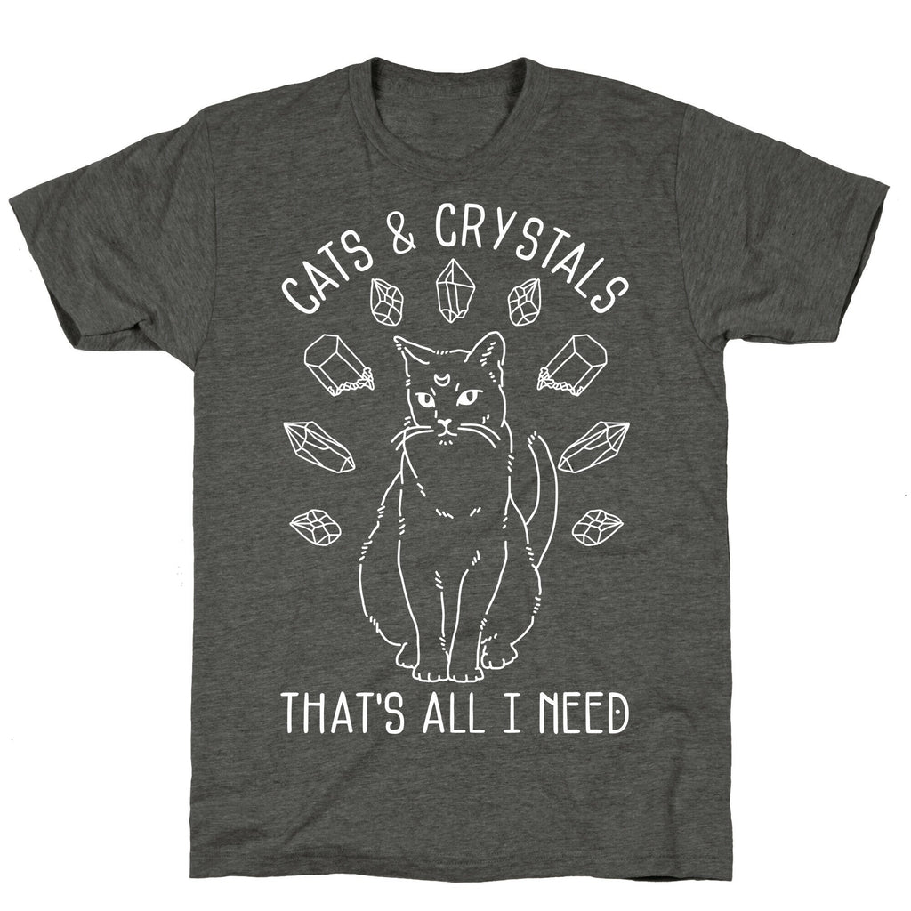 Cats and Crystals Unisex Triblend Tee Hoodie, Sweatshirt | PureTeeCo.com (Image 3)