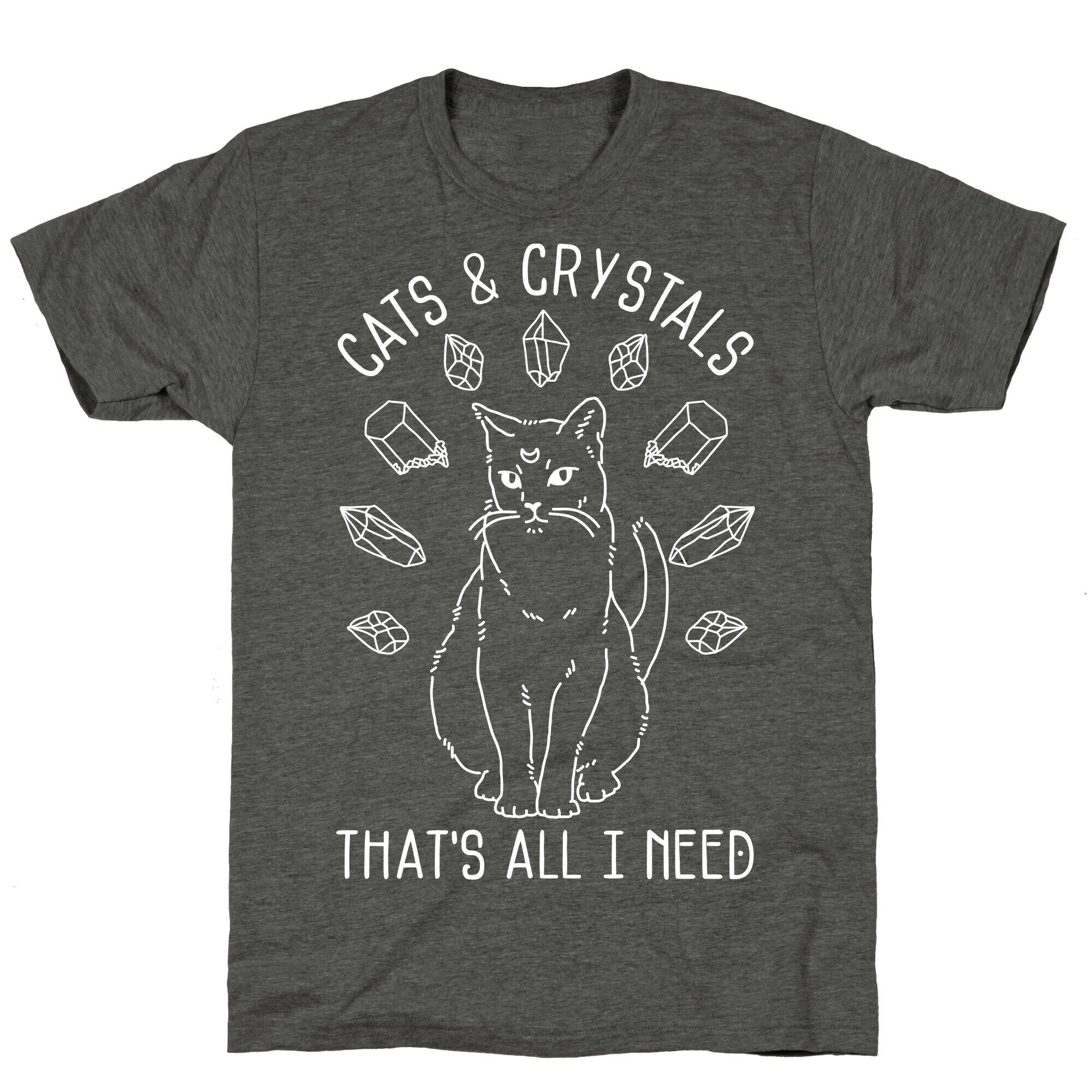 Cats and Crystals Unisex Triblend Tee Hoodie, Sweatshirt | PureTeeCo.com (Image 3)