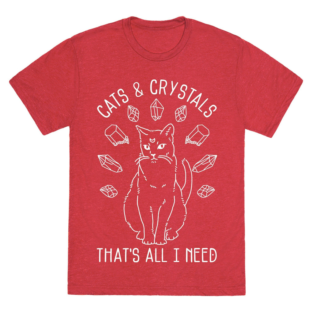 Cats and Crystals Unisex Triblend Tee Hoodie, Sweatshirt | PureTeeCo.com (Image 4)
