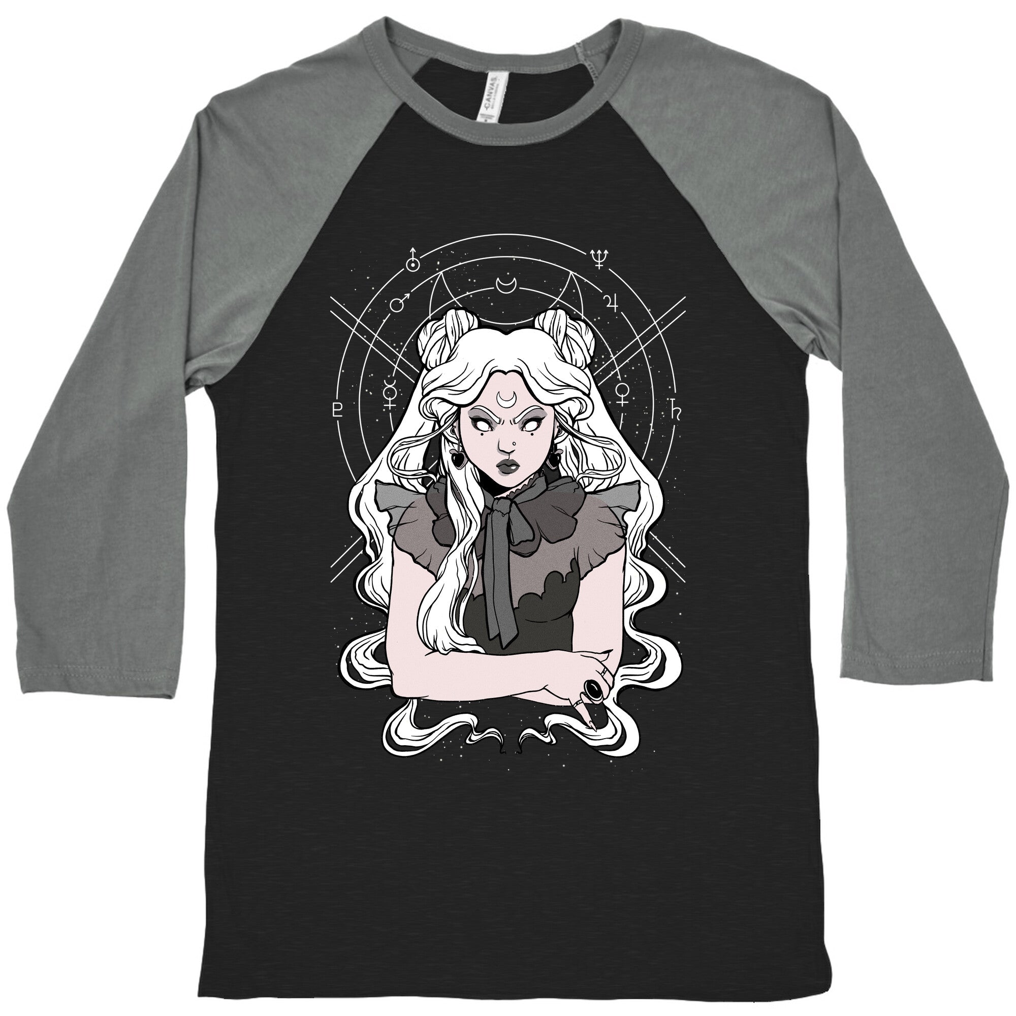 Goth Usagi (Sailor Moon Parody) Baseball Tee Hoodie, Sweatshirt | PureTeeCo.com (Image 1)