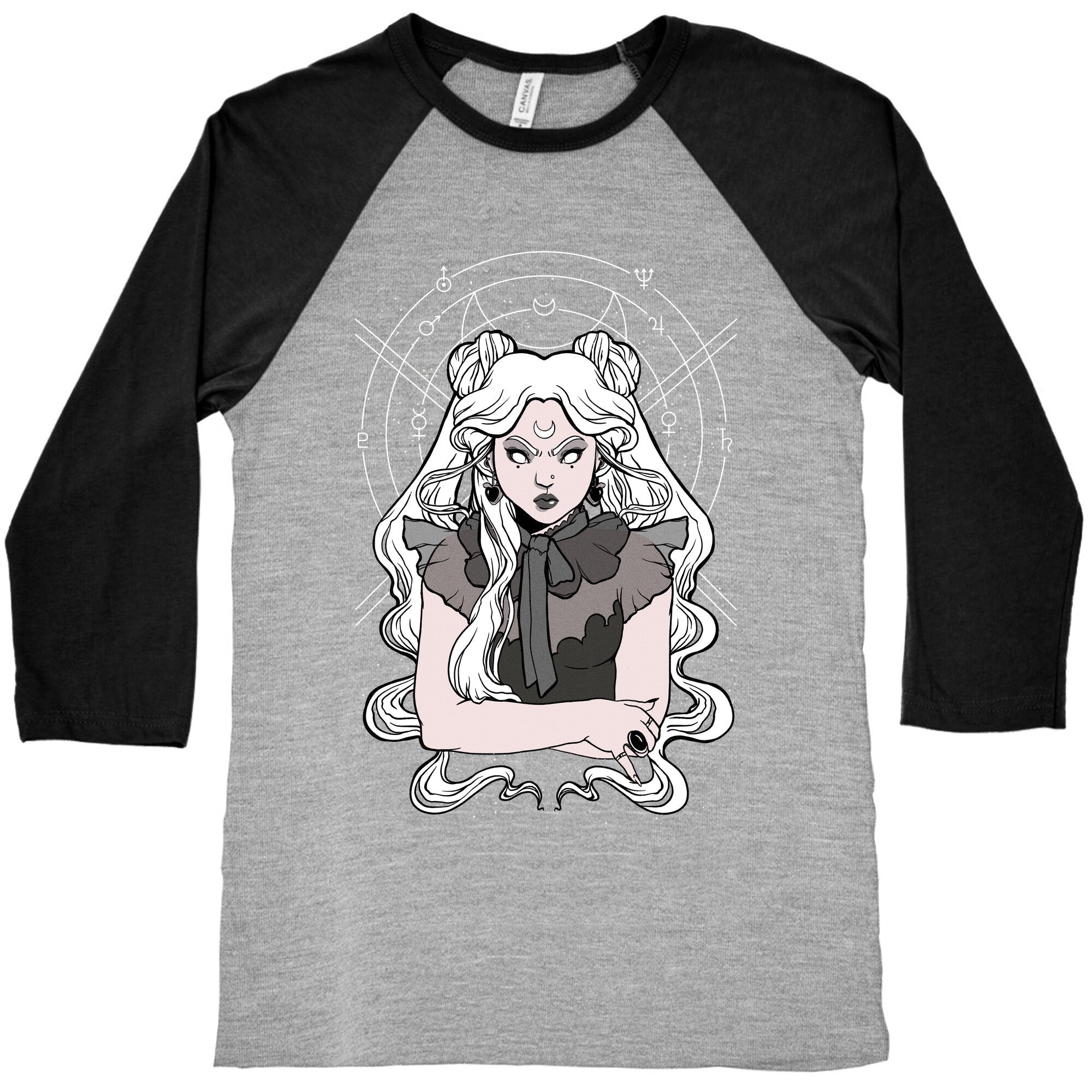 Goth Usagi (Sailor Moon Parody) Baseball Tee Hoodie, Sweatshirt | PureTeeCo.com (Image 2)