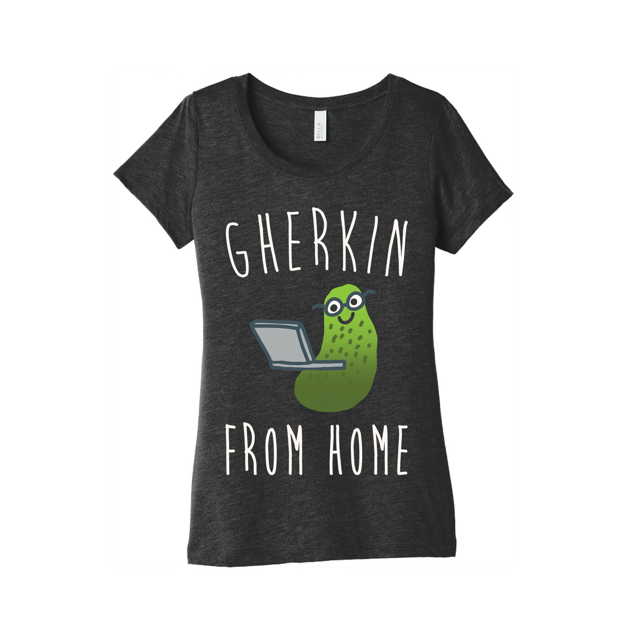 Gherkin From Pickle Parody Home White Print Women's Triblend Tee Hoodie, Sweatshirt | PureTeeCo.com (Image 2)