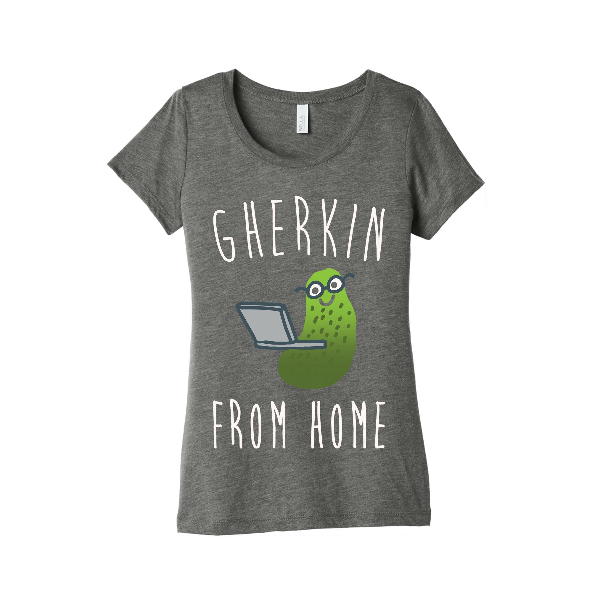 Gherkin From Pickle Parody Home White Print Women's Triblend Tee Hoodie, Sweatshirt | PureTeeCo.com (Image 3)
