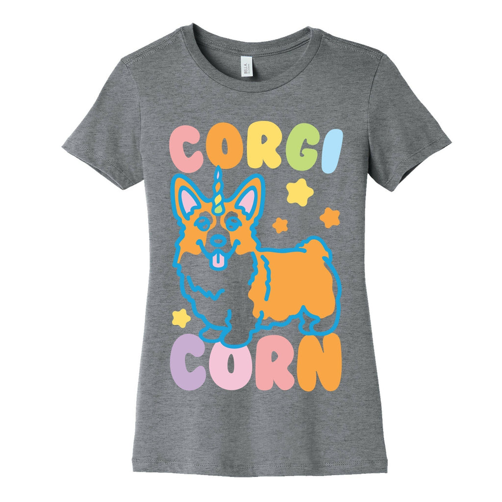 CorgiCorn Unciorn Corgi Women's Cotton Tee Hoodie, Sweatshirt | PureTeeCo.com (Image 2)