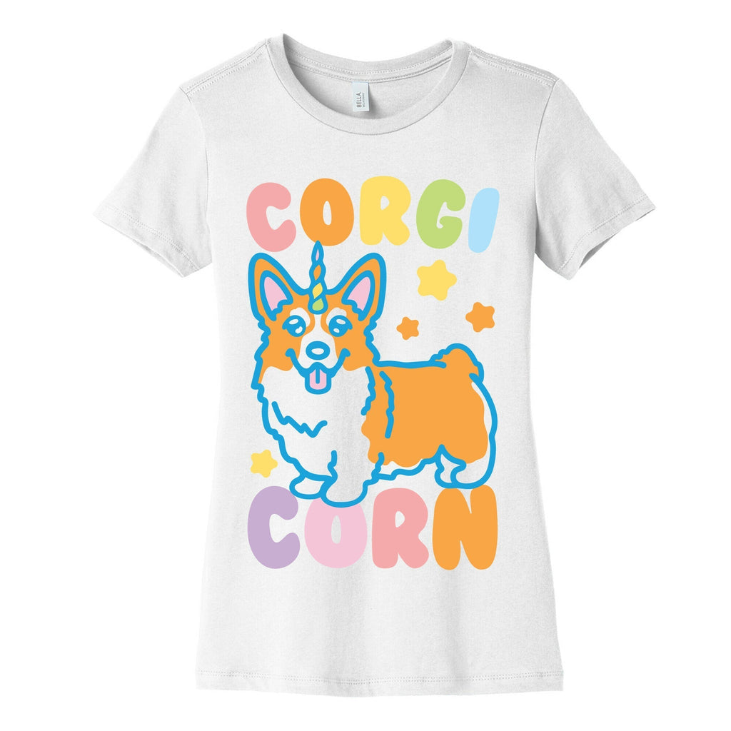 CorgiCorn Unciorn Corgi Women's Cotton Tee Hoodie, Sweatshirt | PureTeeCo.com (Image 4)
