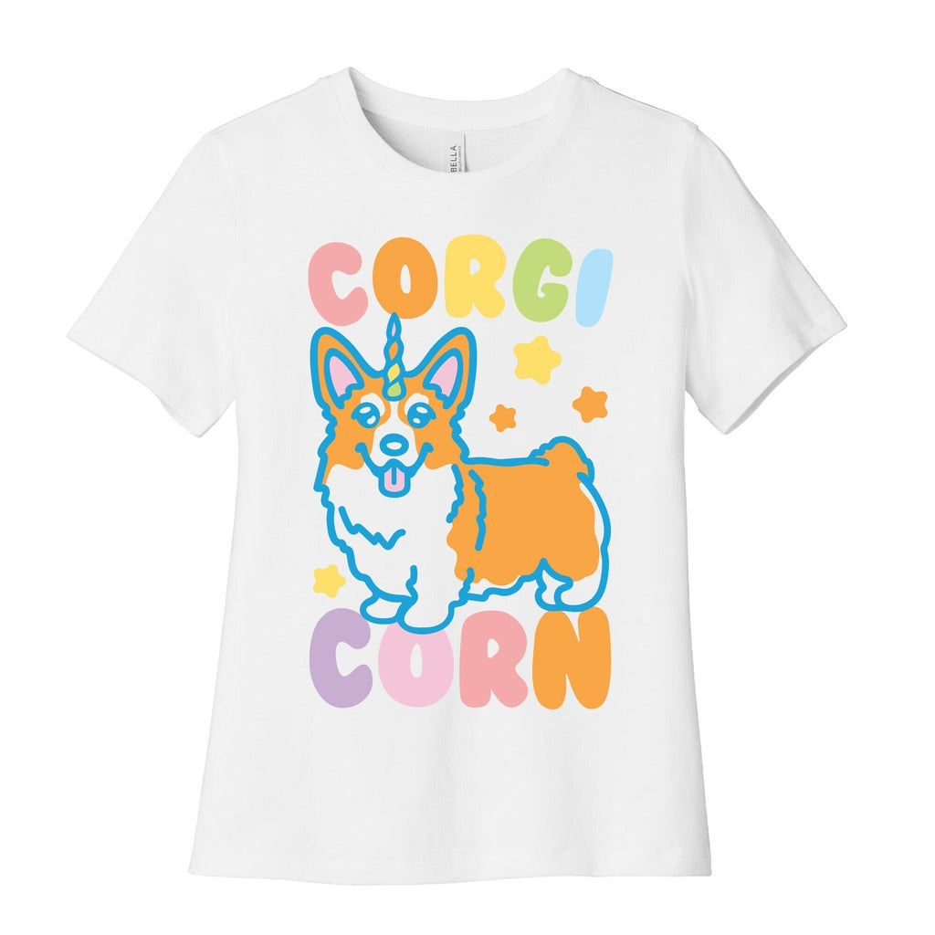 CorgiCorn Unciorn Corgi Women's Cotton Tee Hoodie, Sweatshirt | PureTeeCo.com (Image 1)