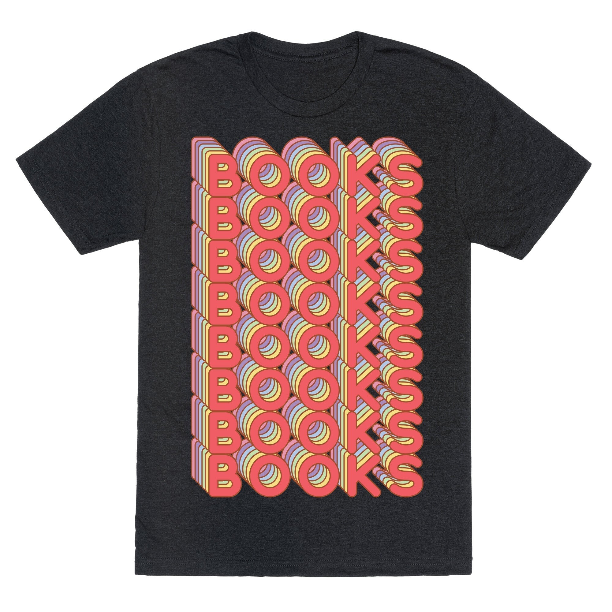 Books Retro Rainbow  Unisex Triblend Tee Hoodie, Sweatshirt | PureTeeCo.com (Image 1)