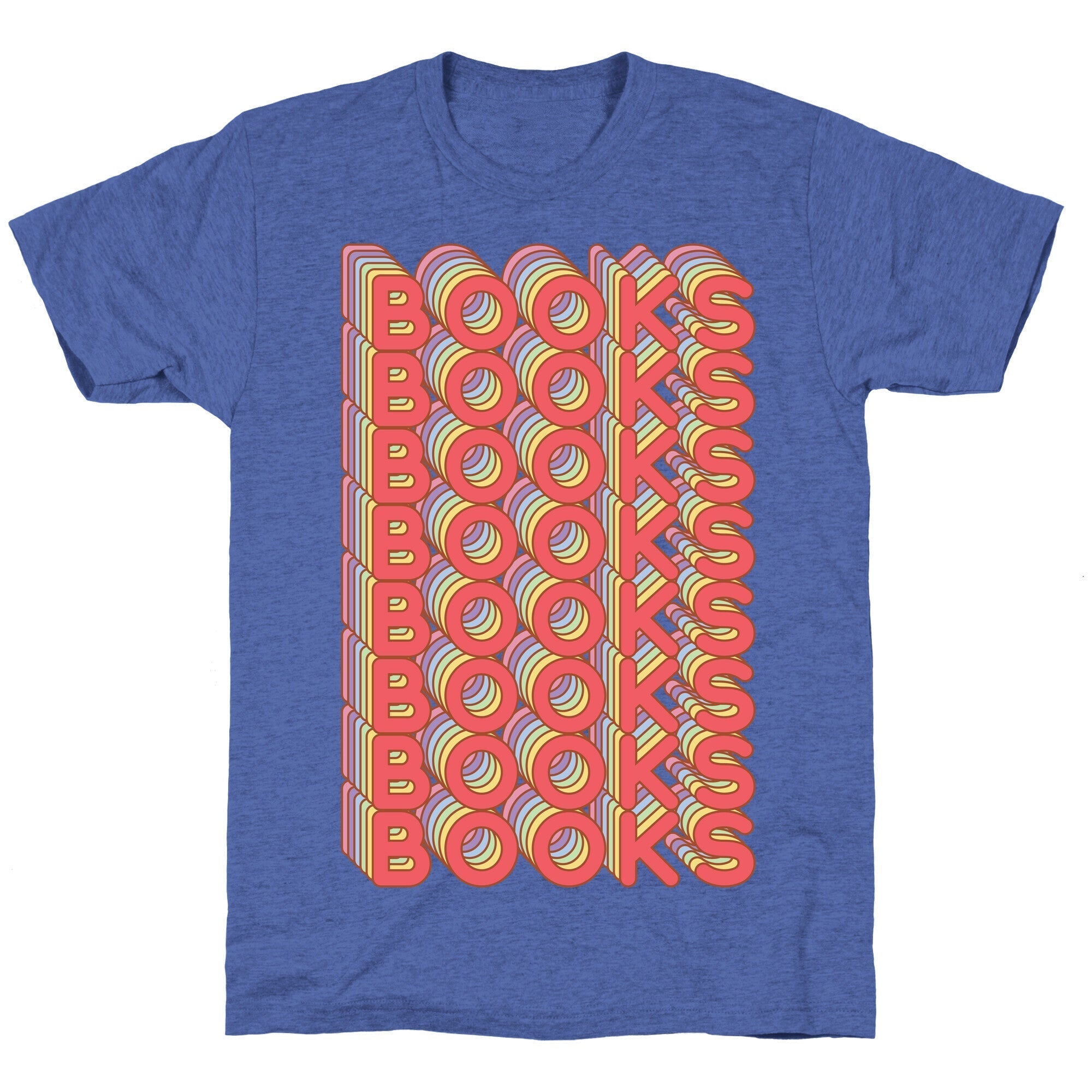 Books Retro Rainbow  Unisex Triblend Tee Hoodie, Sweatshirt | PureTeeCo.com (Image 5)
