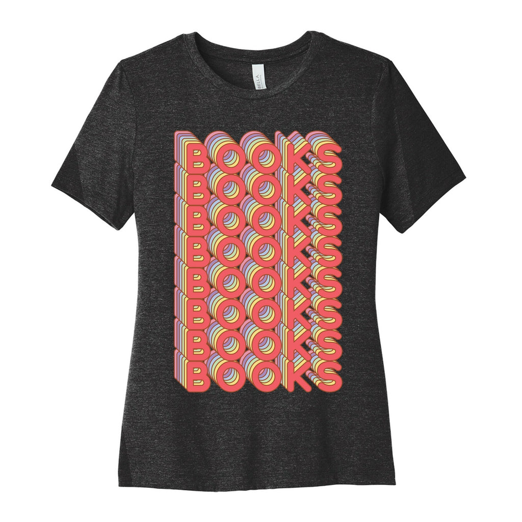 Books Retro Rainbow  Women's Cotton Tee Hoodie, Sweatshirt | PureTeeCo.com (Image 1)