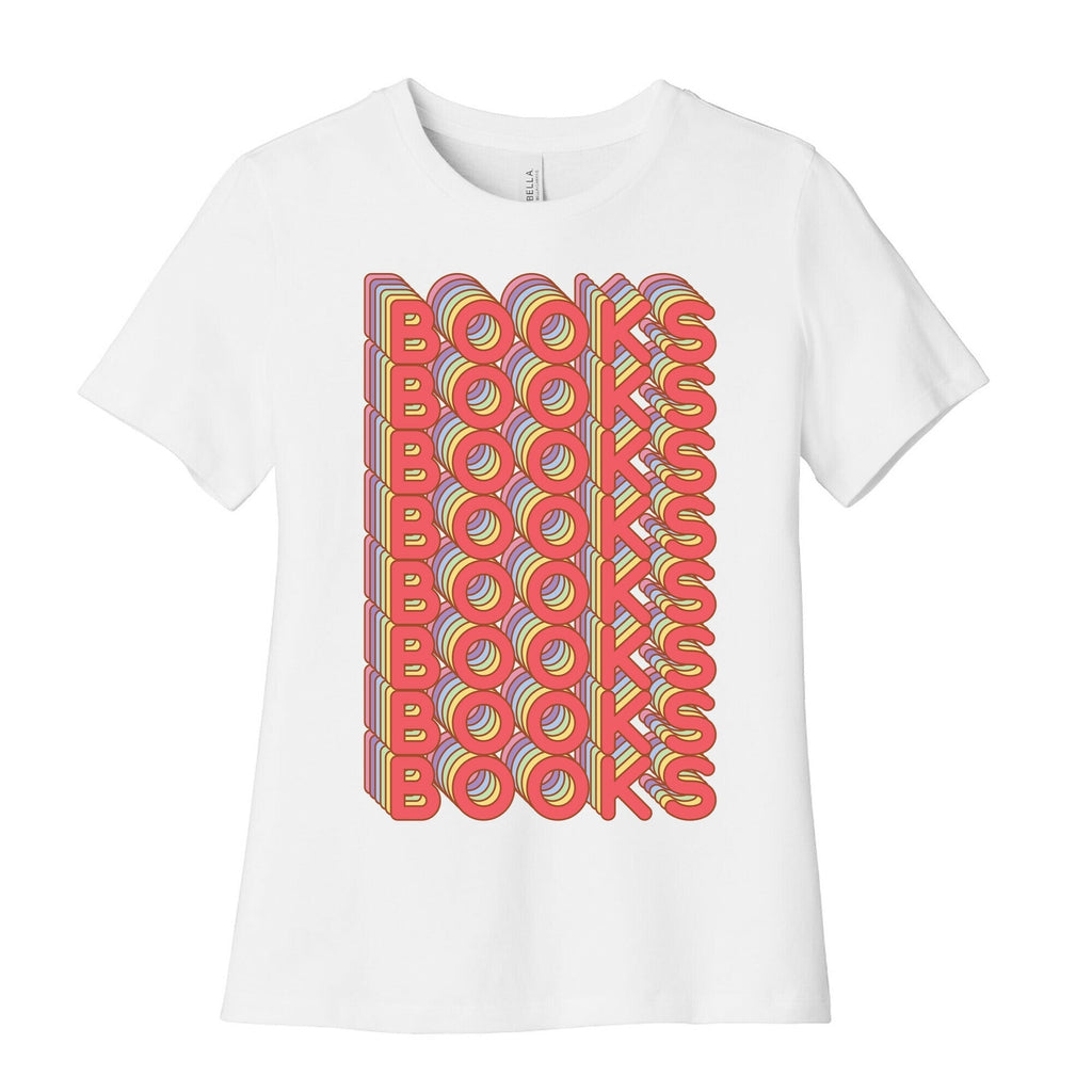 Books Retro Rainbow  Women's Cotton Tee Hoodie, Sweatshirt | PureTeeCo.com (Image 4)