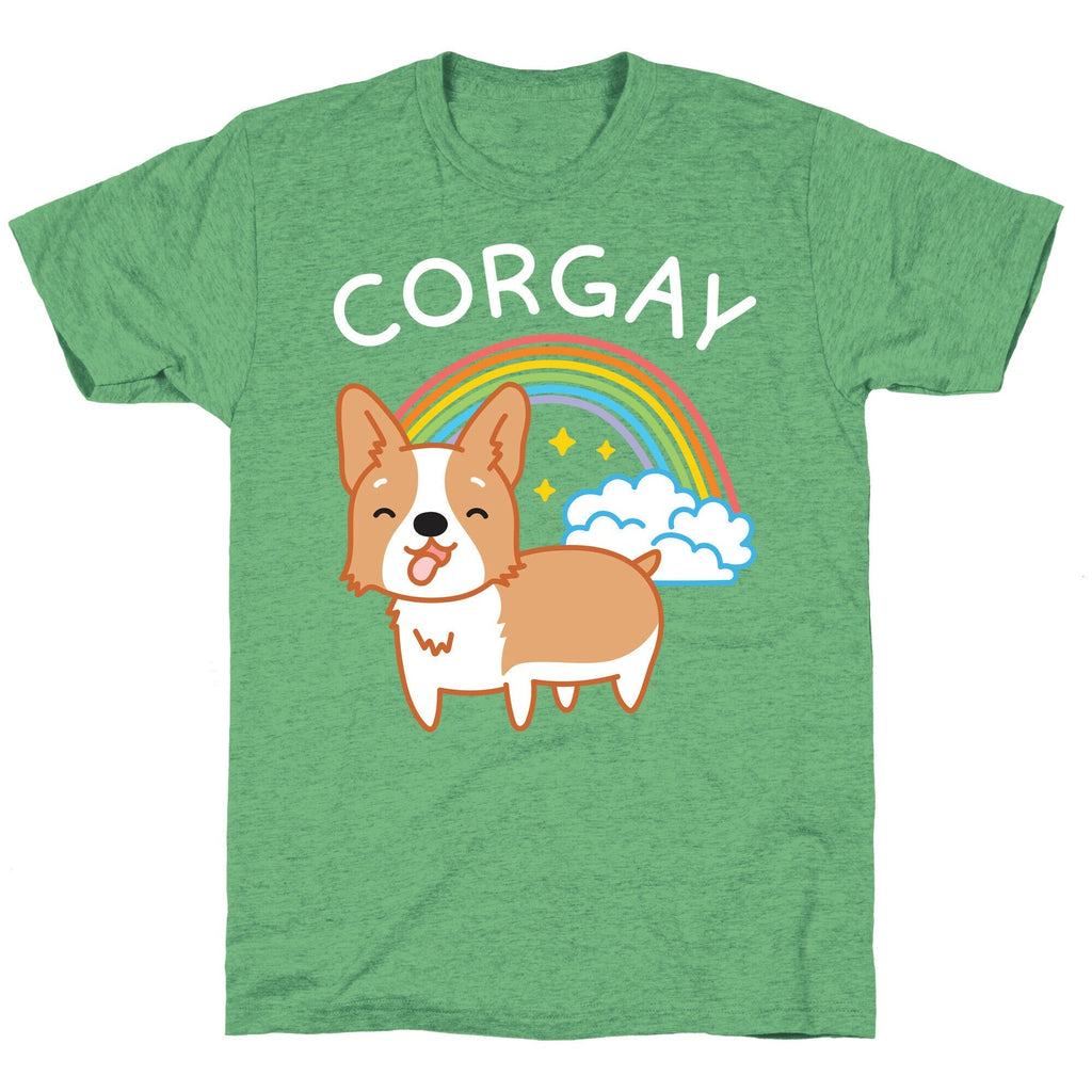 Corgay Gay Corgi  Unisex Triblend Tee Hoodie, Sweatshirt | PureTeeCo.com (Image 2)